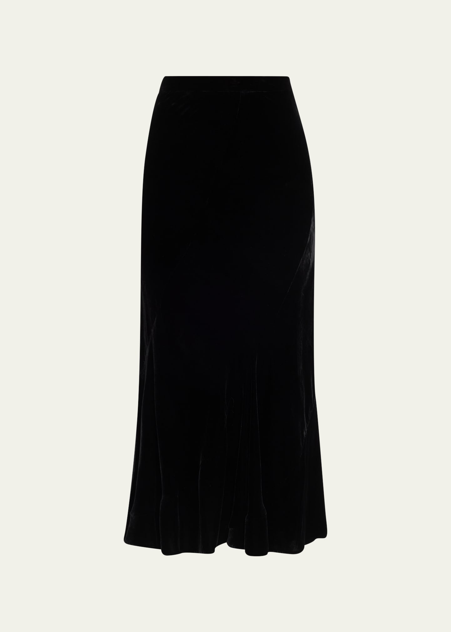 Cara Cara Naomi Silk-blend Velvet Midi Skirt In Black