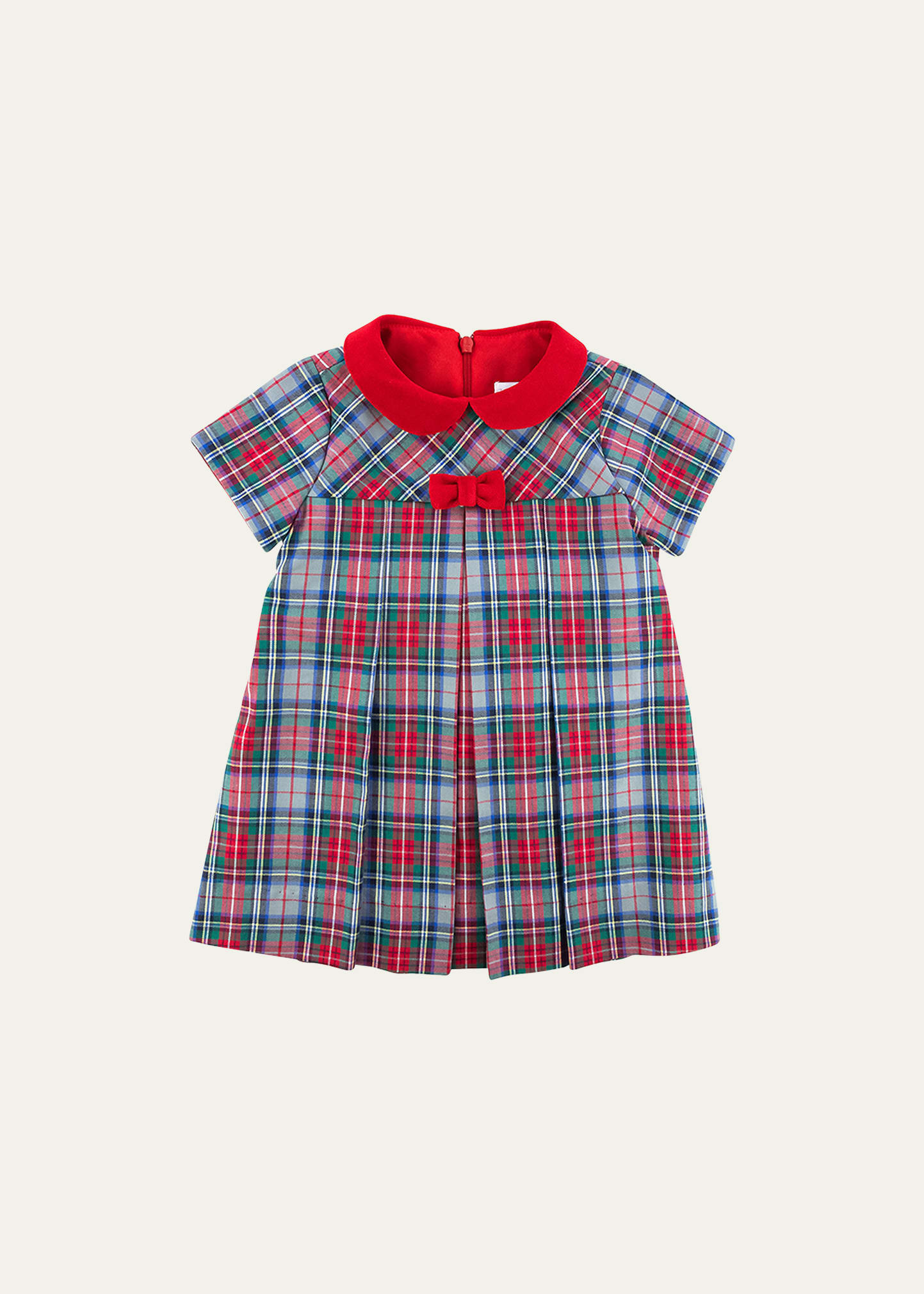 Girl's Plaid Pleated Collared Dress, Size 4T-3
