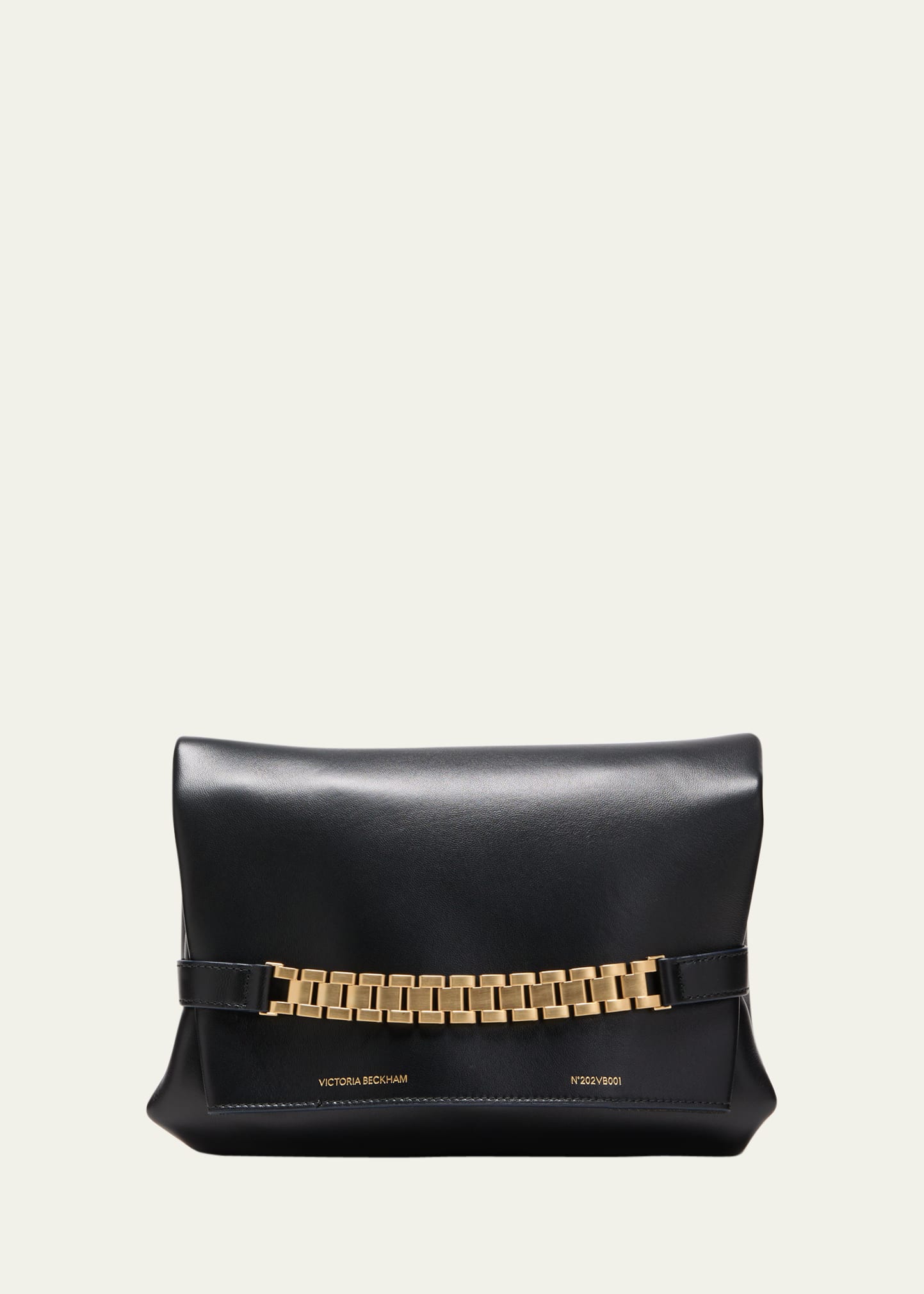 Shop Victoria Beckham Chain Pouch Leather Shoulder Bag In Khaki