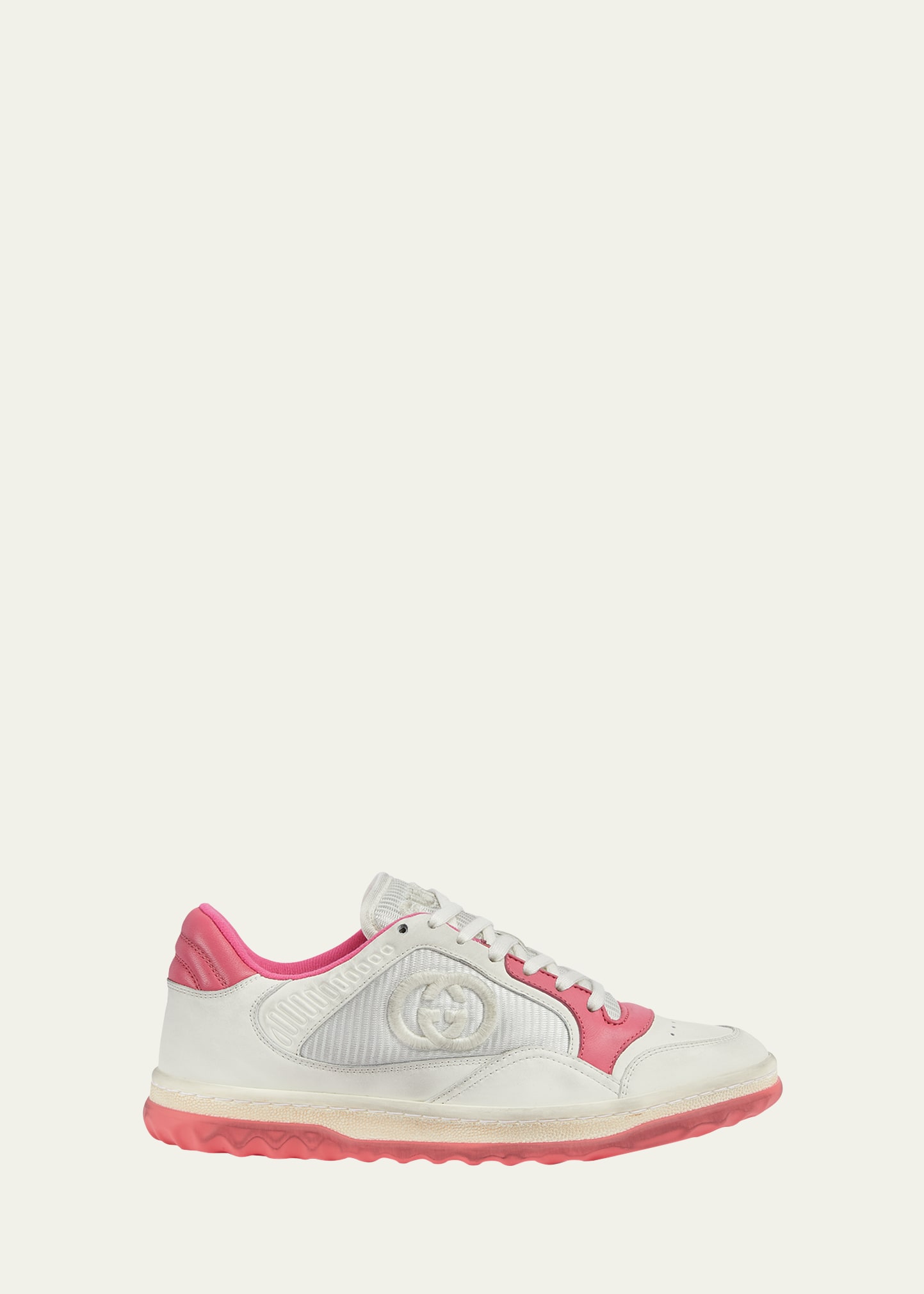 Gucci Ginza Worn Bicolor Runner Sneakers In Off White