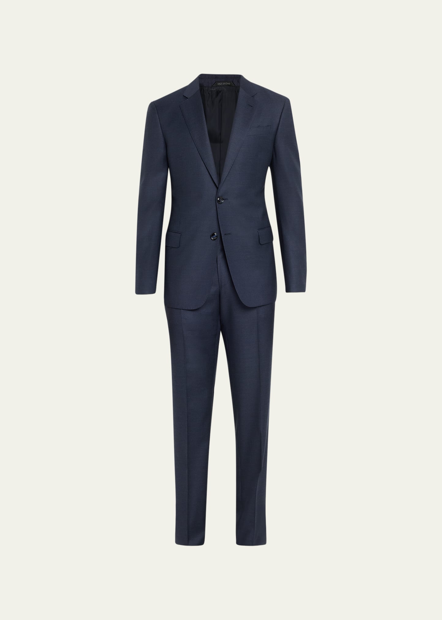 Men's Mini-Check Super 150s Wool Suit