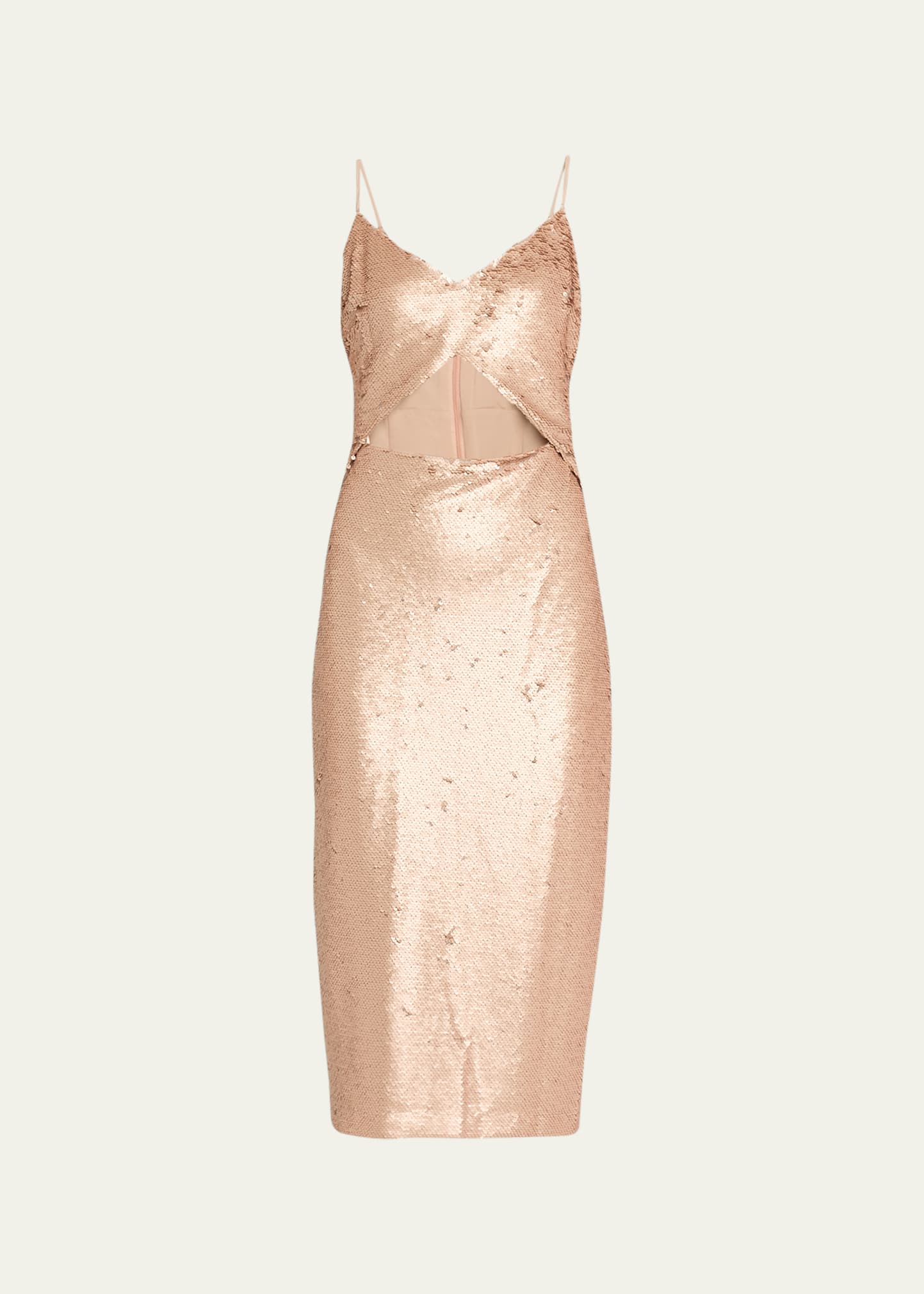 Femme Sequin Cutout Midi Dress