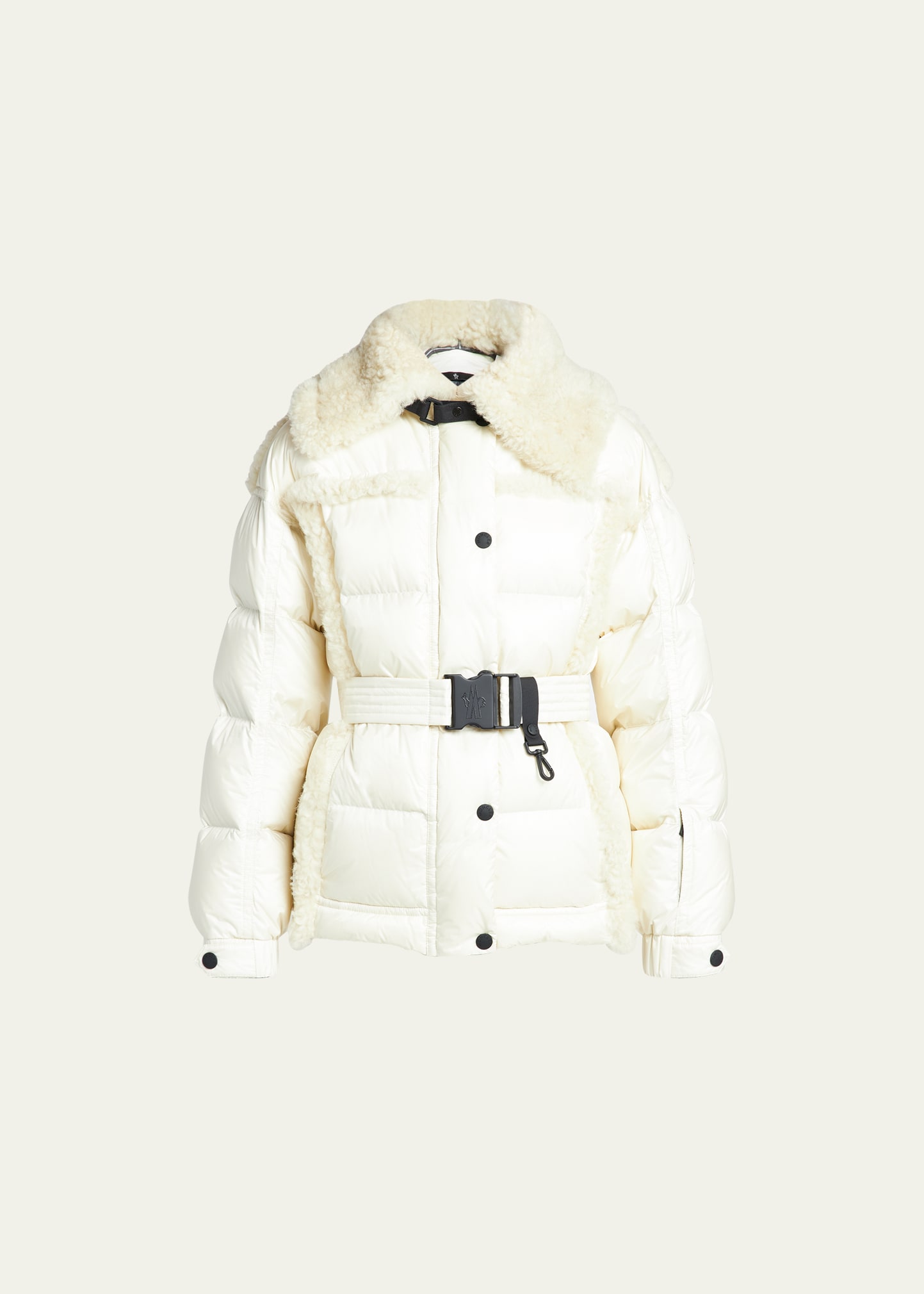 Moncler Grenoble Biollay Puffer Jacket with Shearling Trim