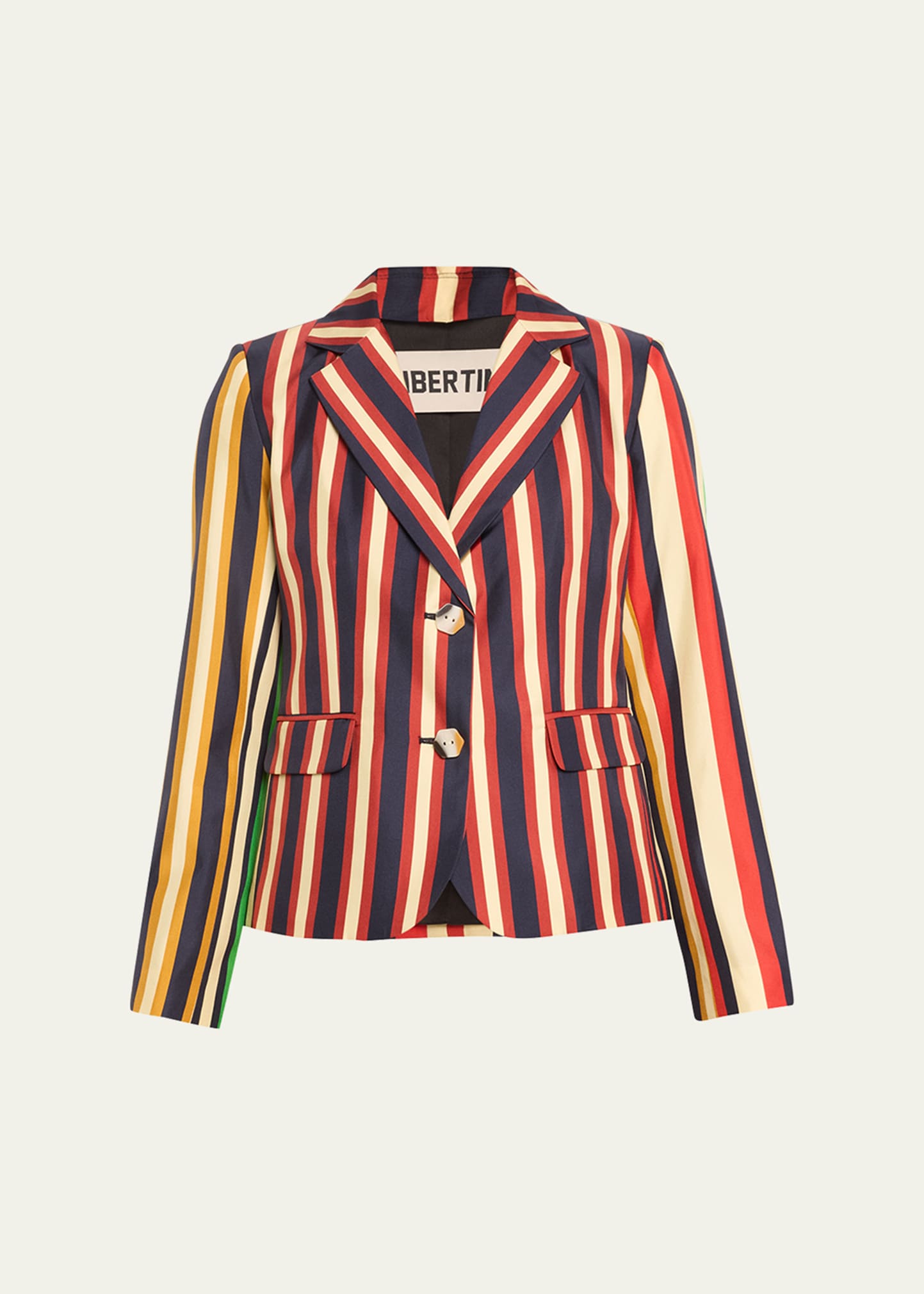 Libertine Eton Striped Short Blazer Jacket In Mul