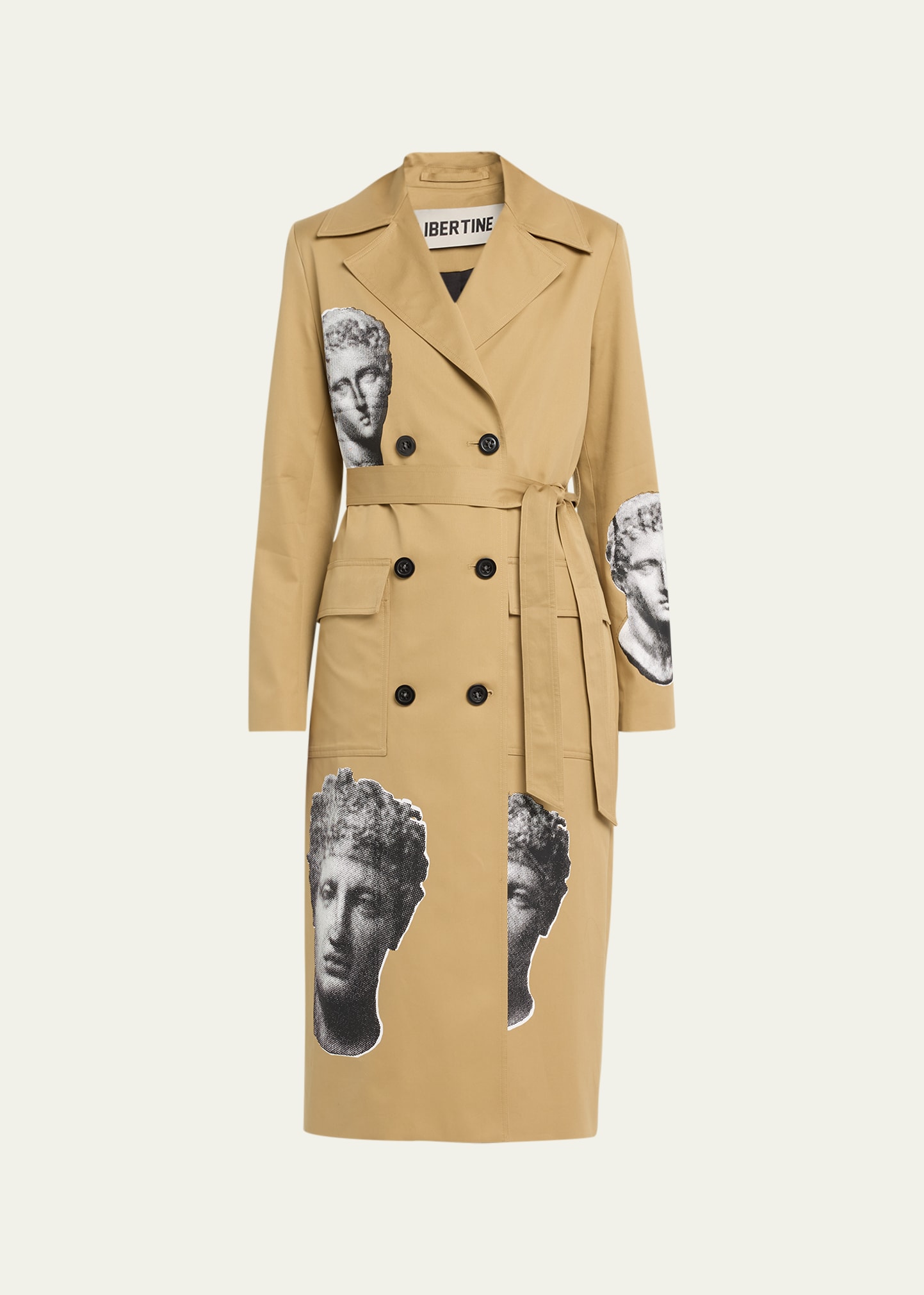 Libertine Cupid And Psyche Long Lean Trench Coat In Khk