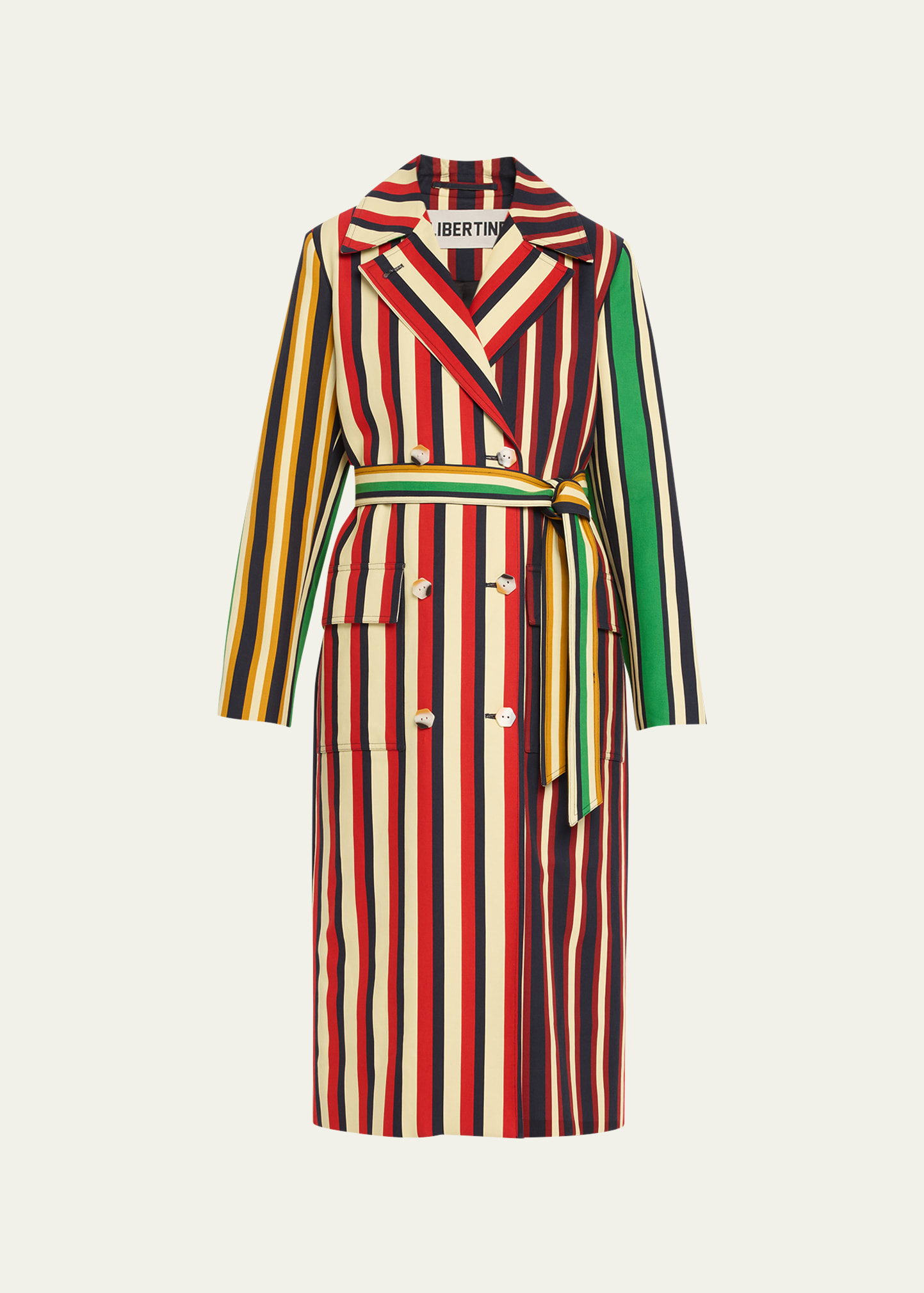 Eton Striped Long Trench Coat