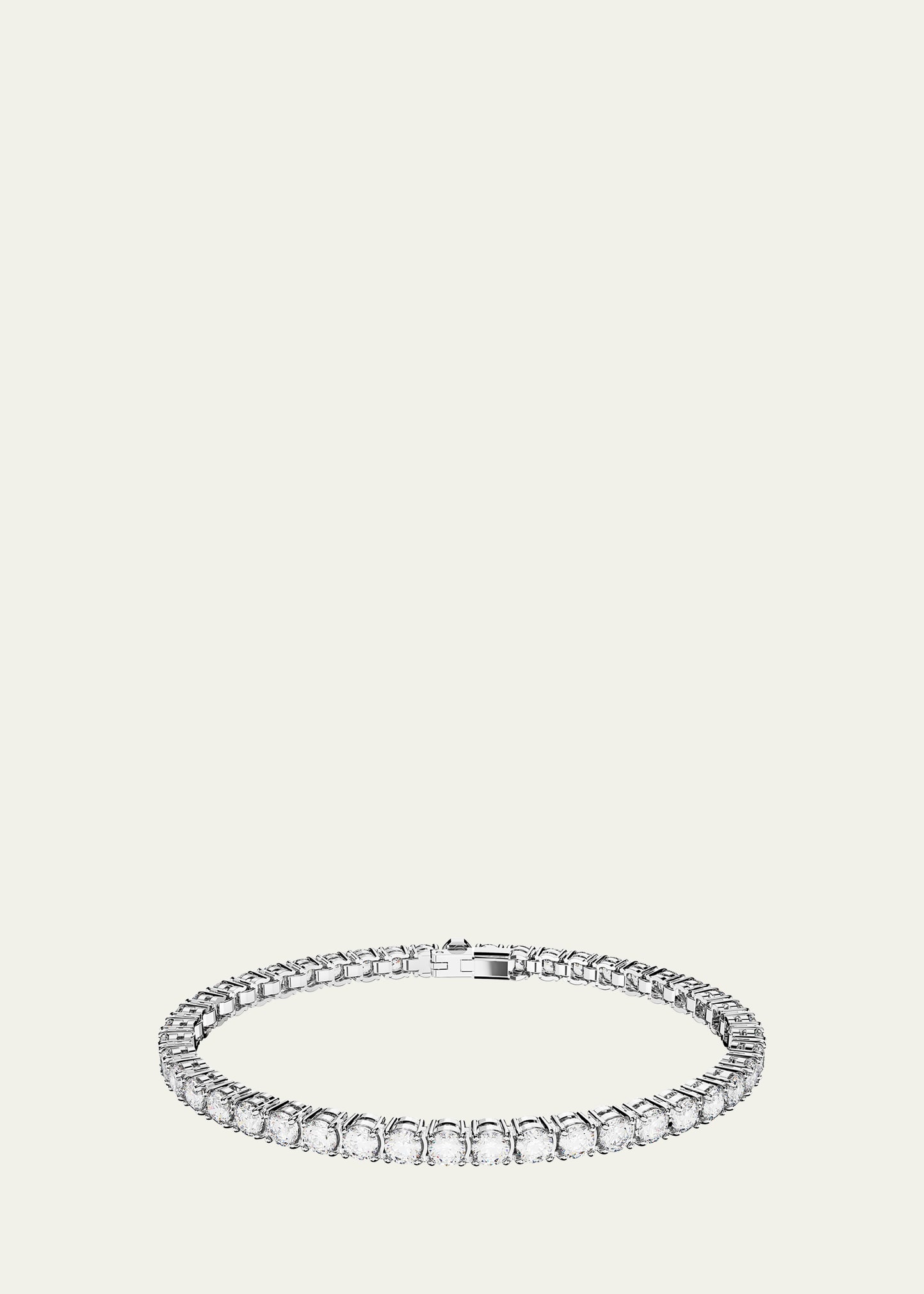 Swarovski Crystal Round Cut Matrix Tennis Bracelet In Clear