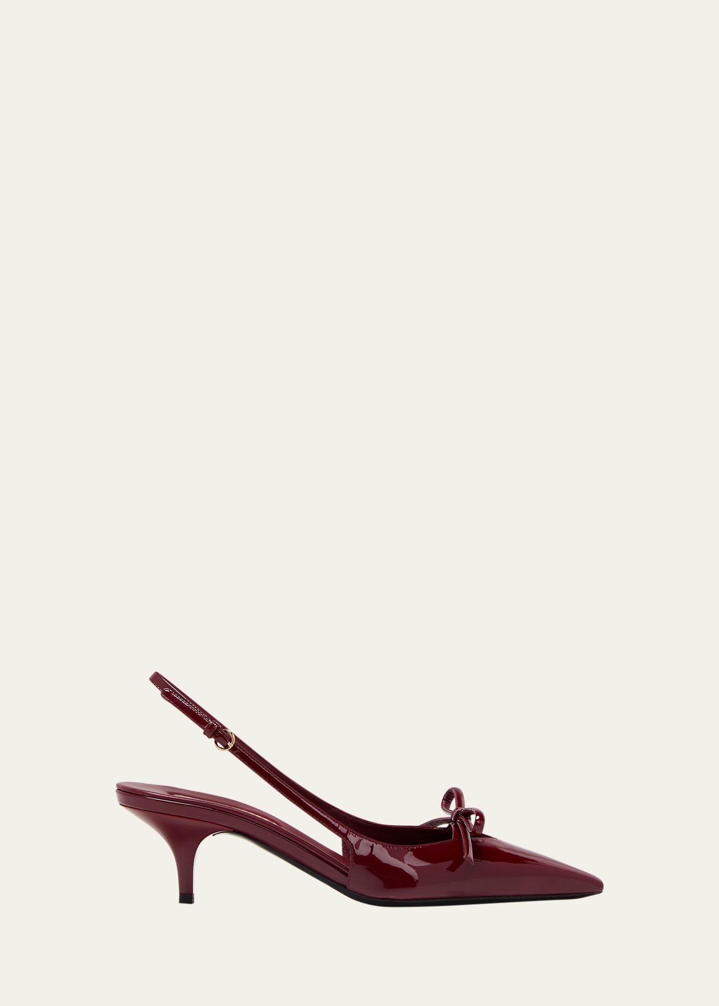 Miu Miu Slingback Deep Purple In Patent Leather With Buckles In Porpora