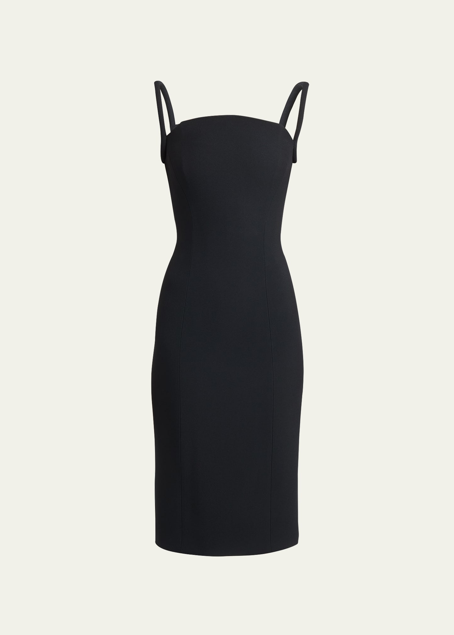Shop Versace Structured Sleeveless Enver Satin Midi Dress In Black