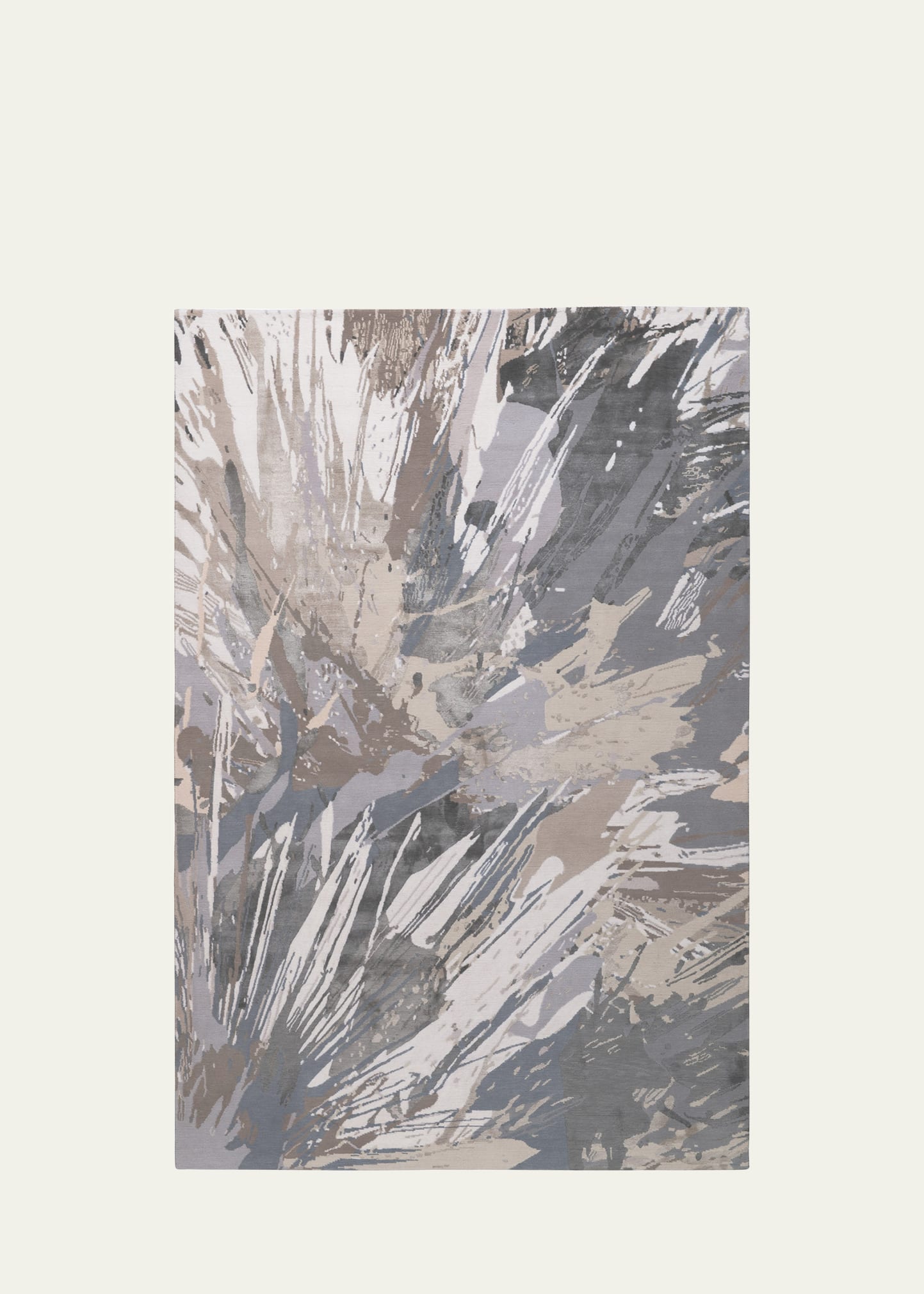 The Rug Company X Mary Katrantzou Splatter Silver Hand-knotted Rug, 9' X 12' In Metallic