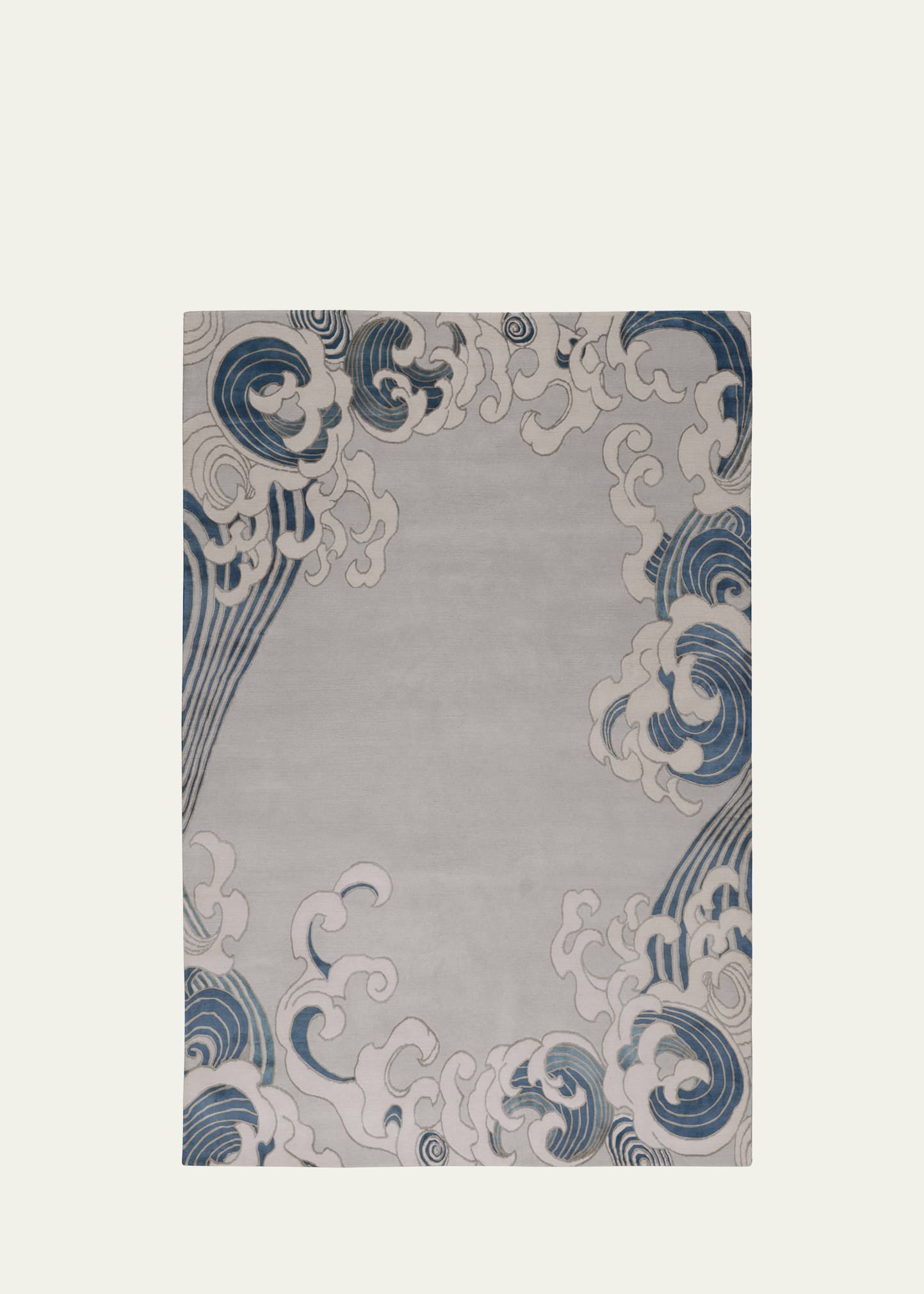 Wavelength Marine Hand-Knotted Rug, 9' x 12'