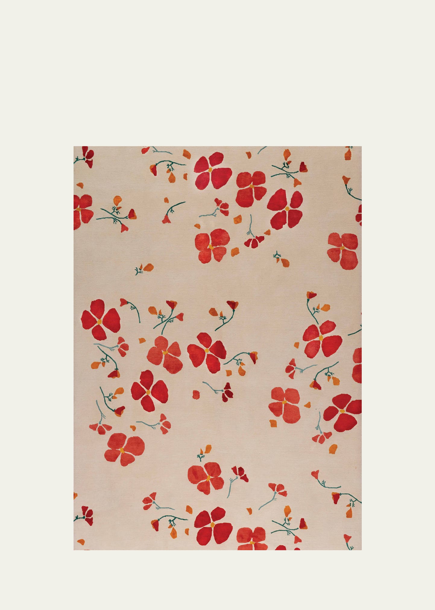 The Rug Company X Rodarte California Poppy Hand-knotted Rug, 9' X 12' In Red