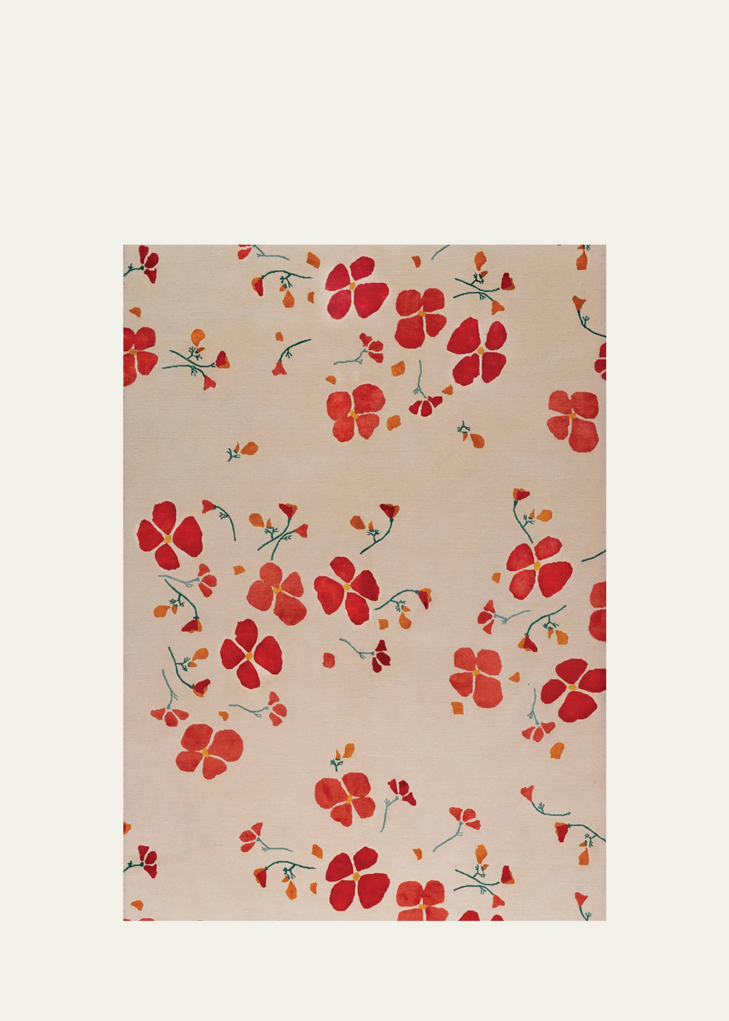 The Rug Company X Rodarte California Poppy Hand-knotted Rug, 8' X 10' In Red