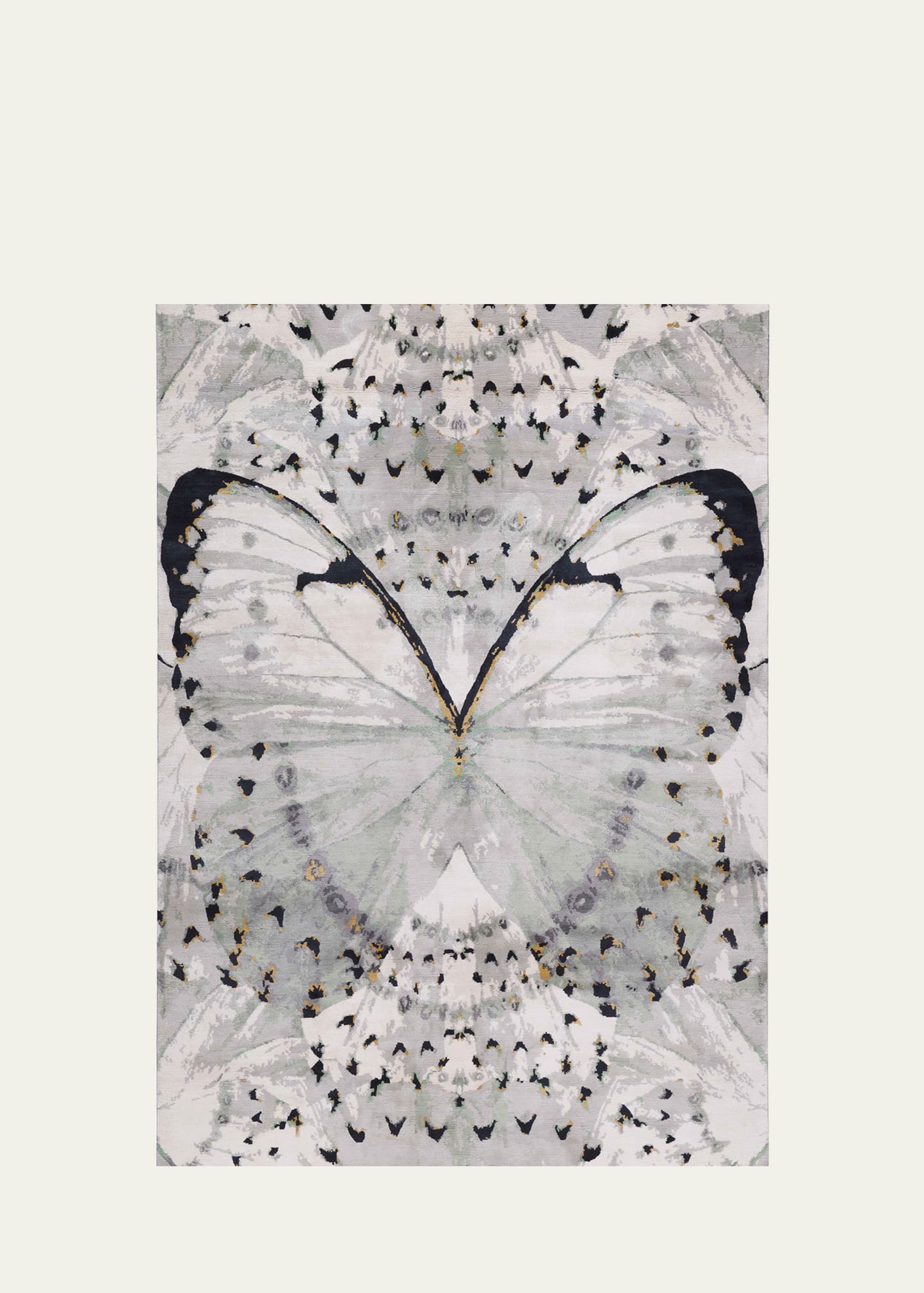 The Rug Company X Alexander Mcqueen Glasswings Hand-knotted Rug, 6' X 9' In Gray
