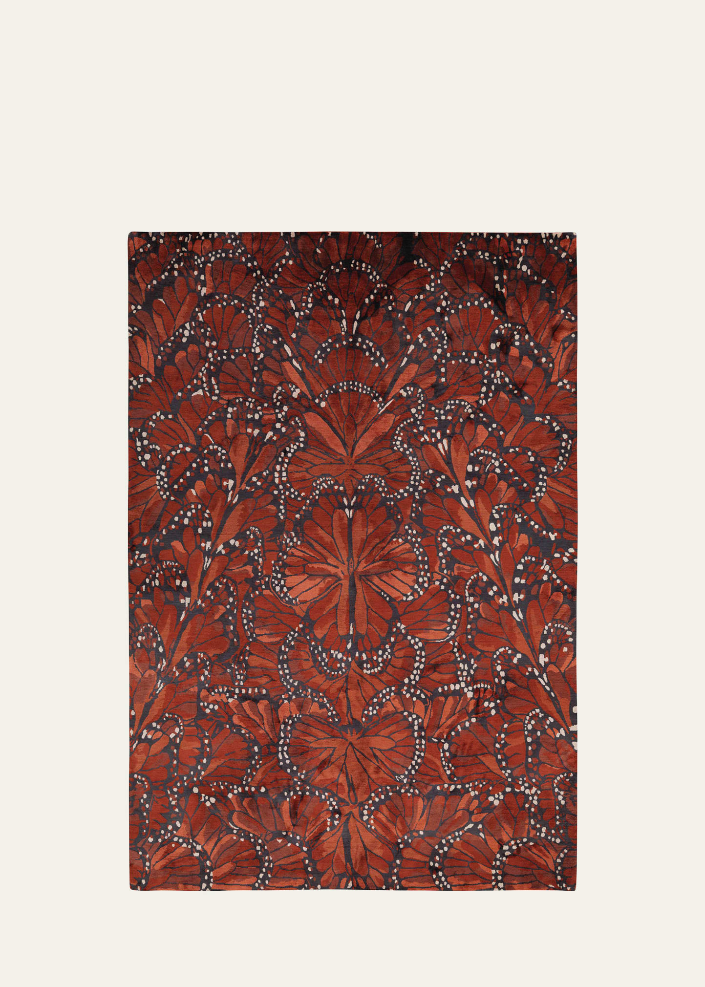 The Rug Company X Alexander Mcqueen Monarch Fire Hand-knotted Rug, 9' X 12' In Brown