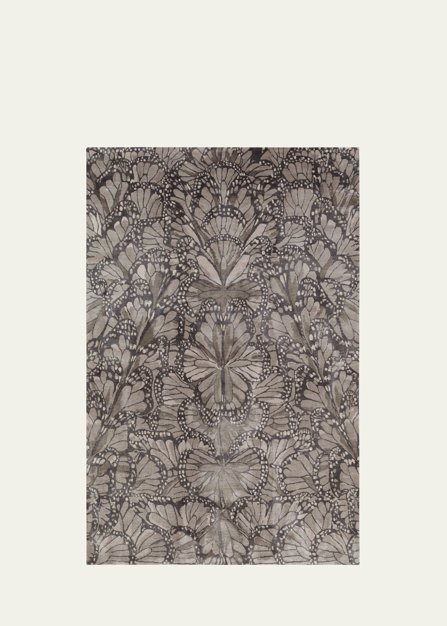 The Rug Company X Alexander Mcqueen Monarch Smoke Hand-knotted Rug, 8' X 10' In Gray