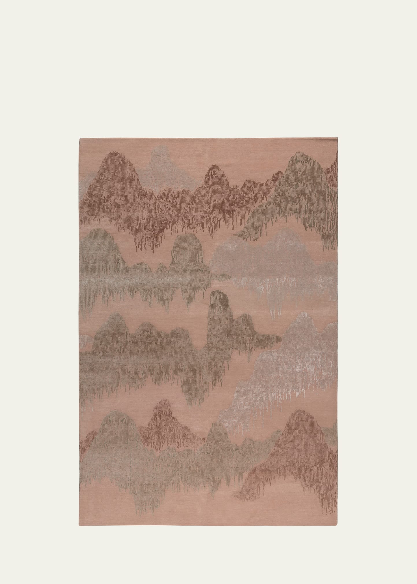 The Rug Company X Kelly Wearstler Cascadia Clay Hand-knotted Rug, 9' X 12' In Pink