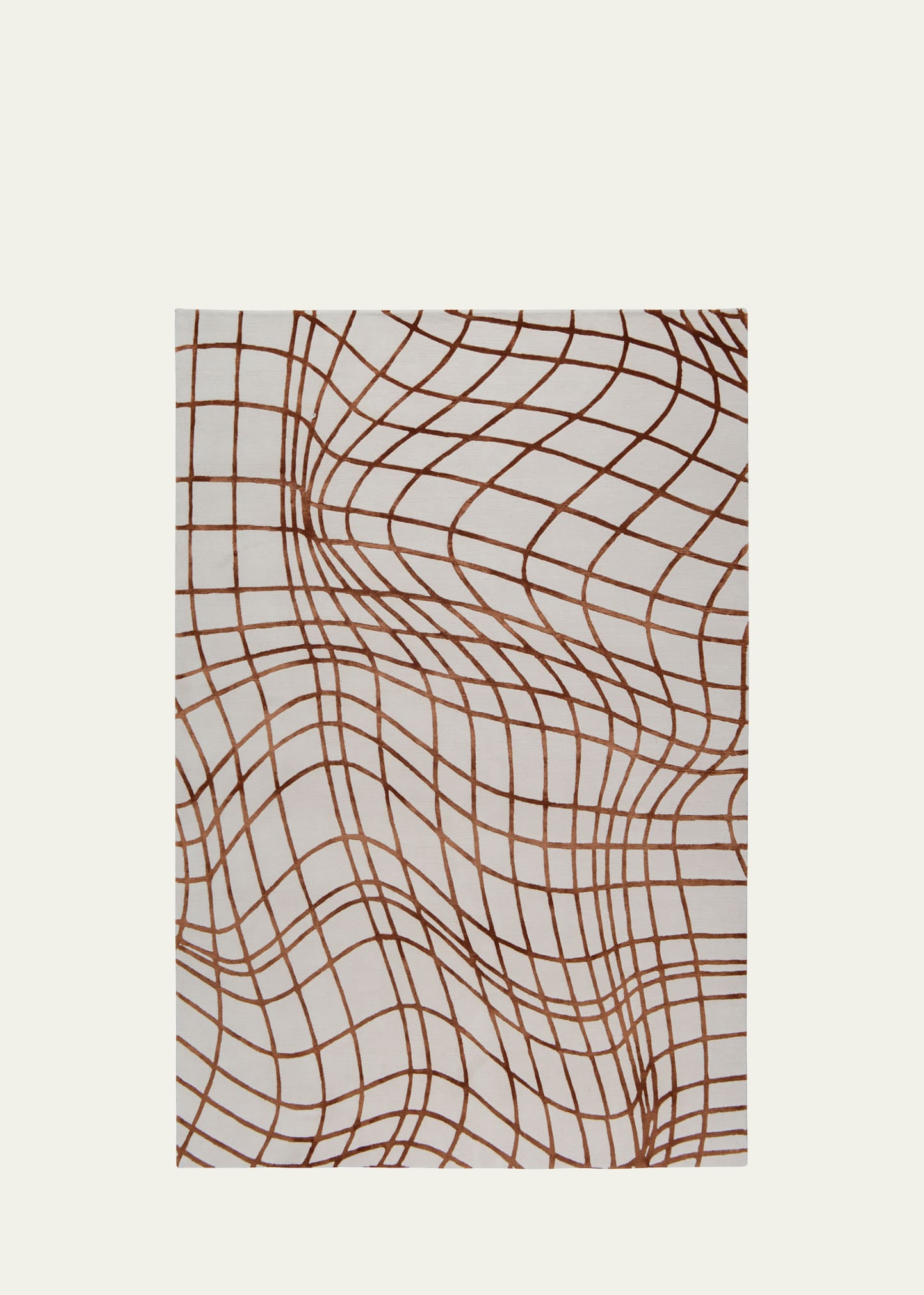 The Rug Company X Kelly Wearstler Wavelength Rust Hand-knotted Rug, 9' X 12' In Brown