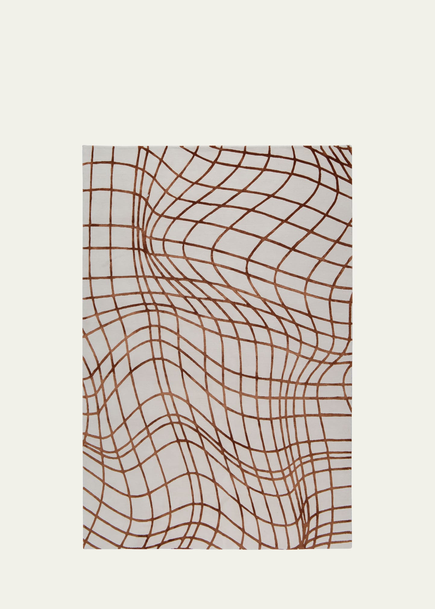 Wavelength Rust Hand-Knotted Rug, 9' x 12'