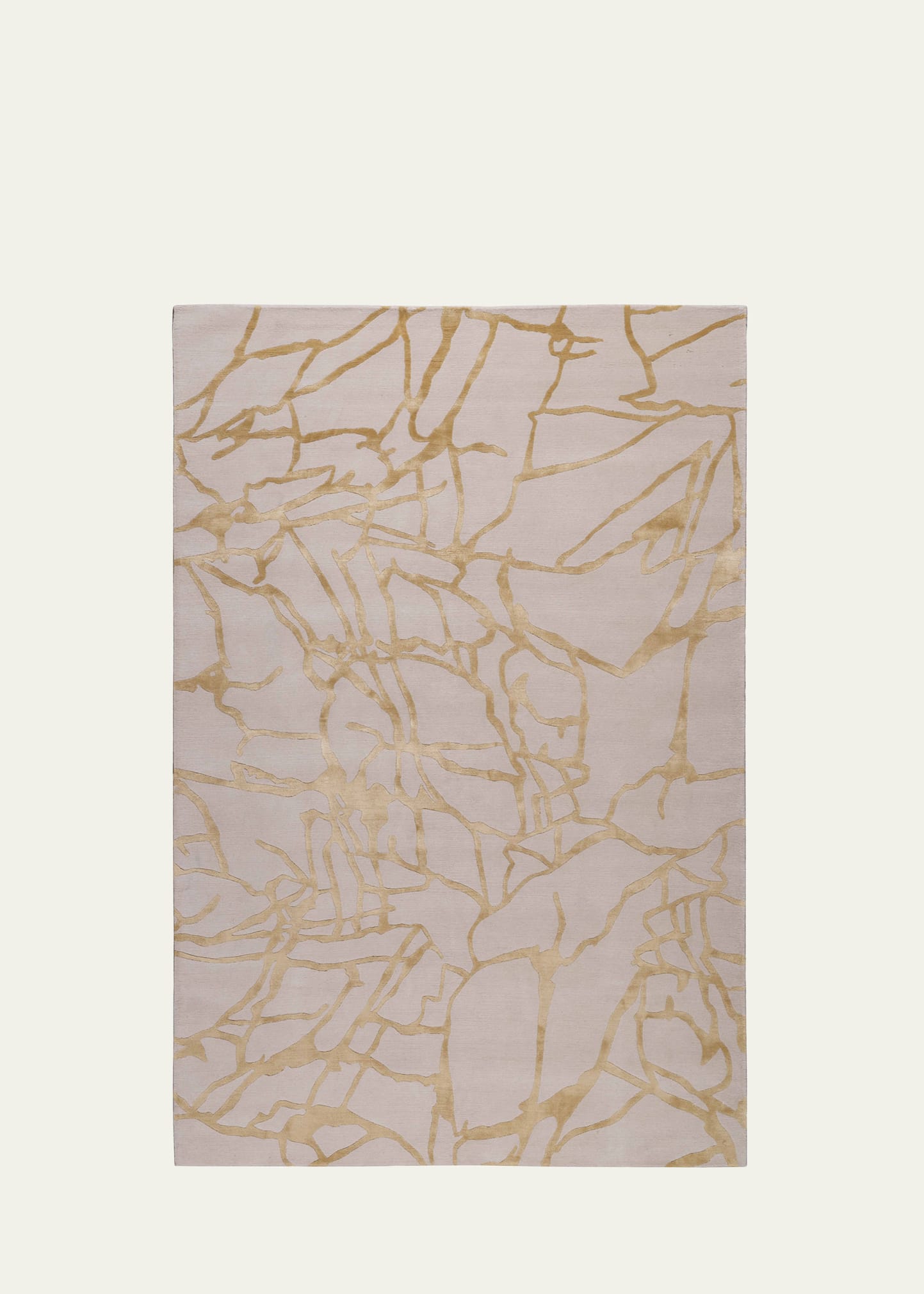 The Rug Company X Kelly Wearstler Tracery Gold Hand-knotted Rug, 6' X 9' In Neutral