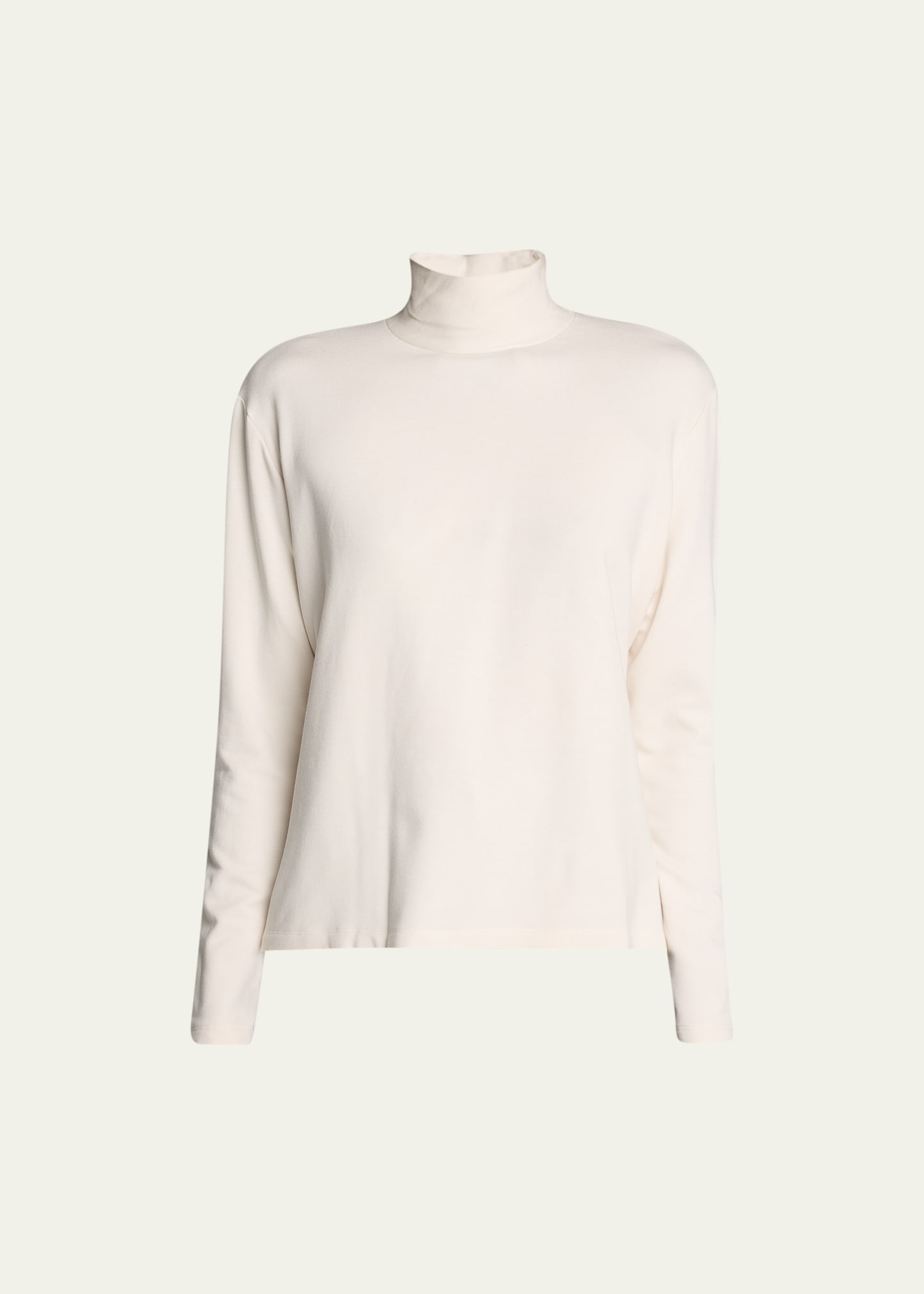 Majestic French Terry Turtleneck Top In 104 Cream