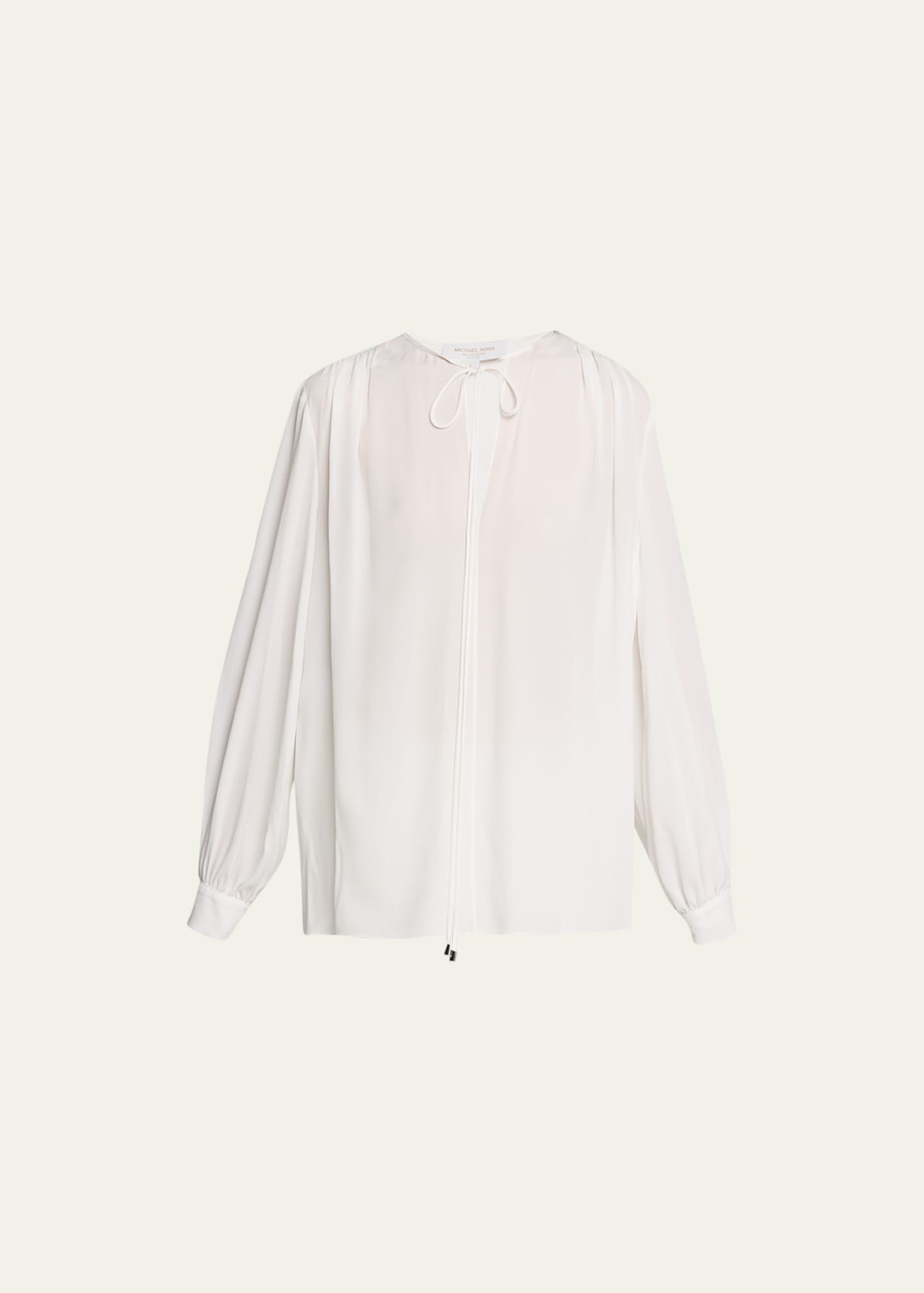 MICHAEL KORS TIE-NECK SILK BLOUSE