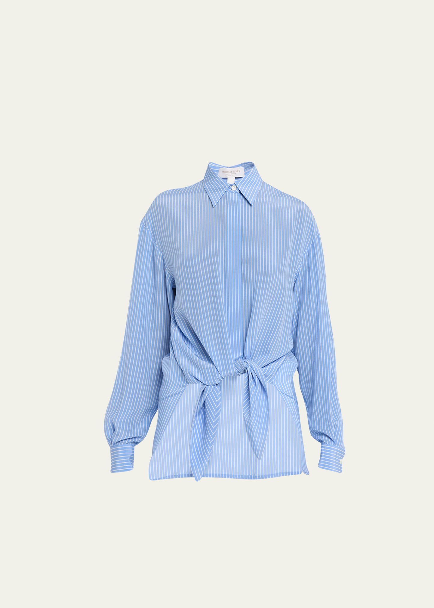 MICHAEL KORS STRIPE TIE-FRONT SHIRT