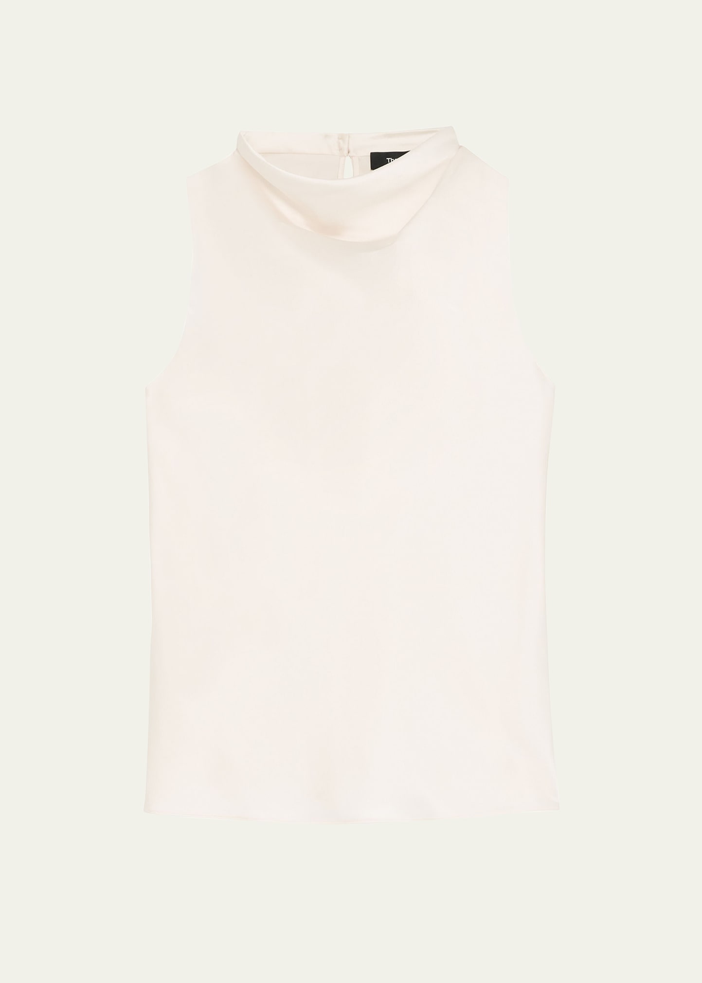 Theory Roll Neck Recycled Polyester Halter Top In Ivory