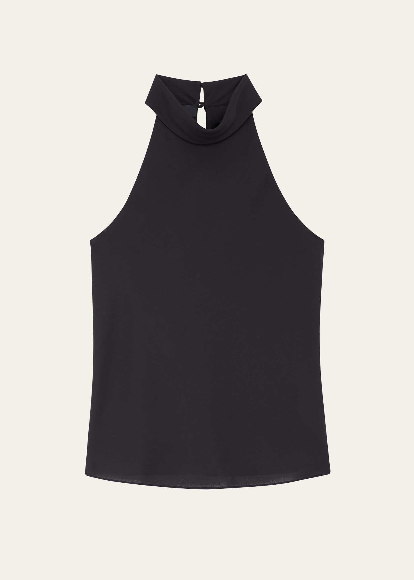 Theory Rolled-neck Halter Georgette Shell Top In Iv