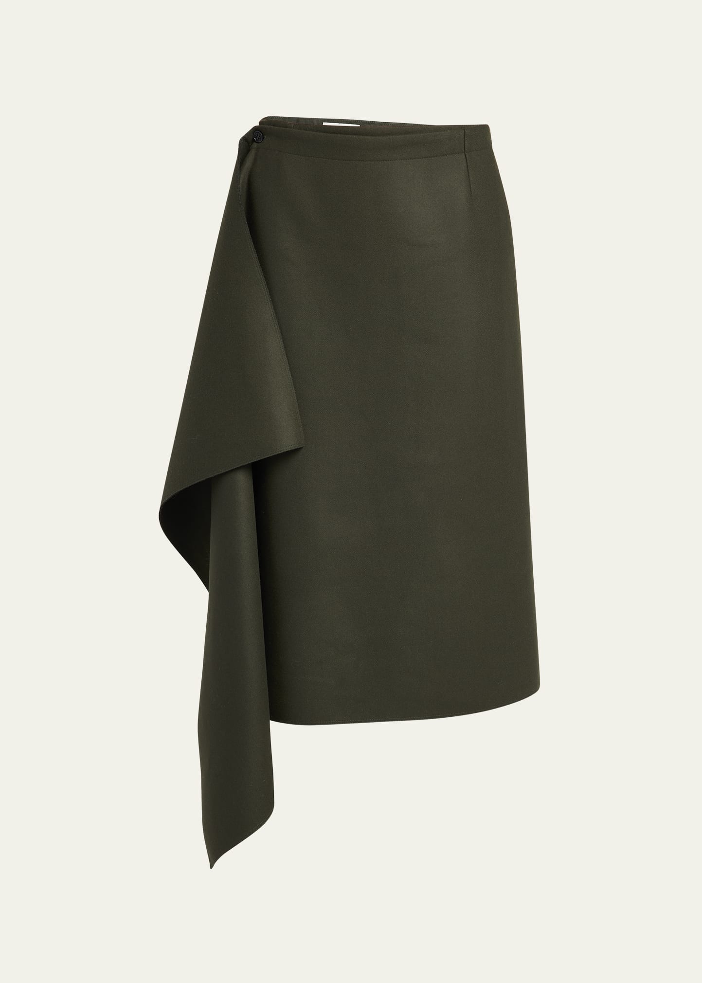 Cashmere-Blend Midi Skirt with Ruffle Detail