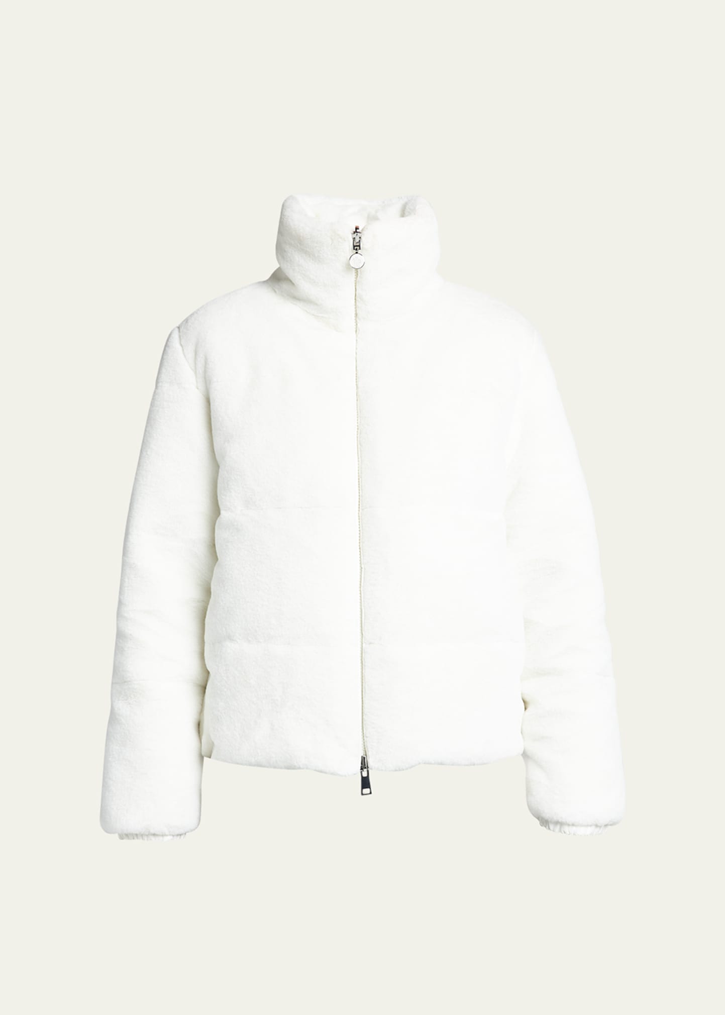 Shop Moncler Pluvier Fuzzy Puffer Jacket In Natural