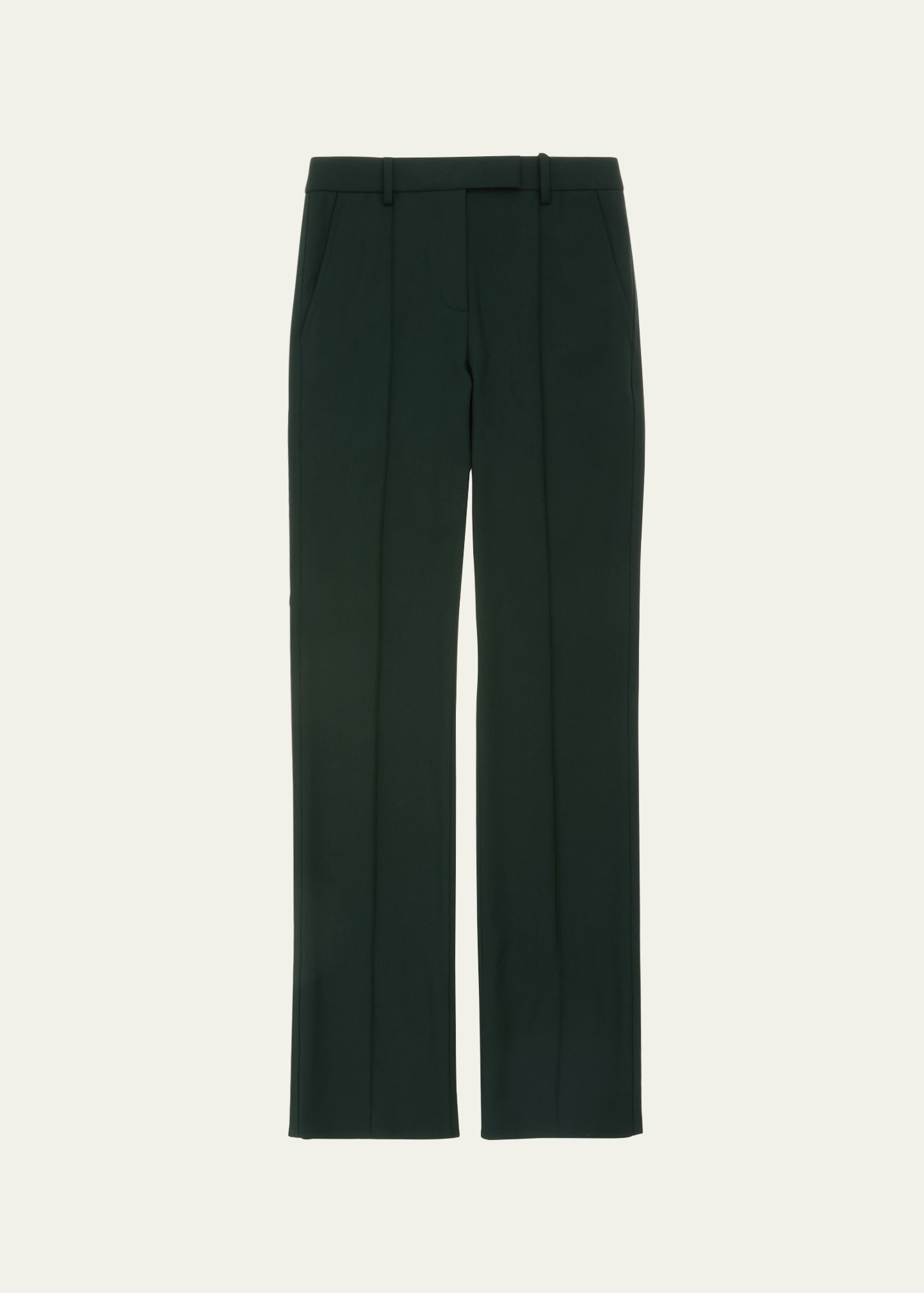 Helmut Lang Stretch-wool Cigarette Pants In Evergrn