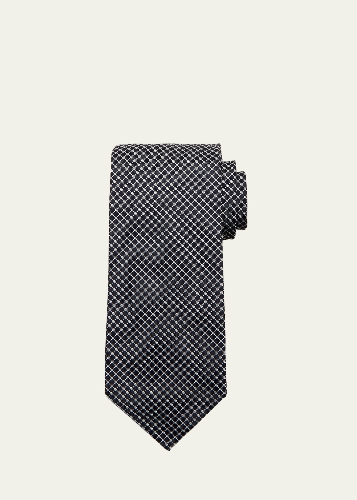 Cesare Attolini Men's Printed Silk Tie In 002-grey