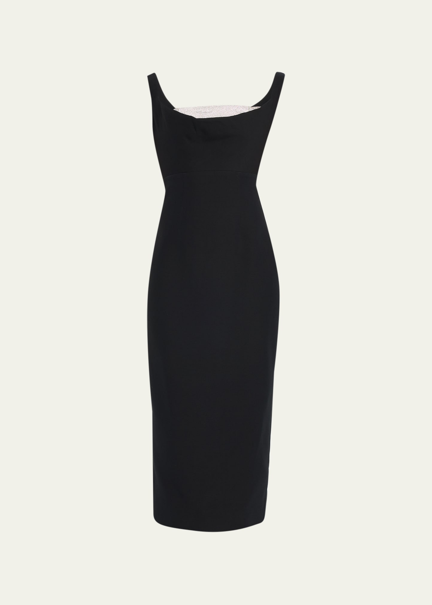 Roland Mouret Peep-out Sequin Body-con Midi Dress In Black | ModeSens