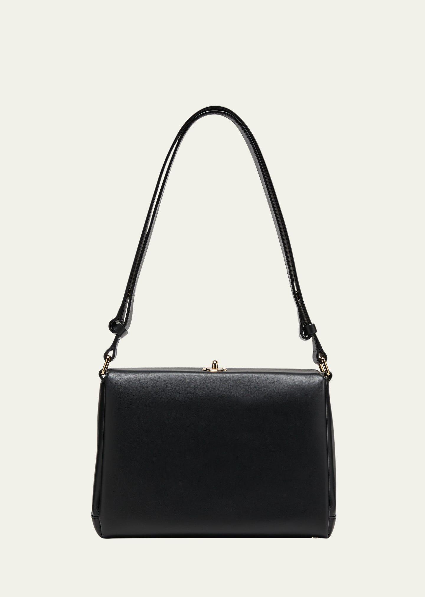 Shop Plan C Large Leather Shoulder Bag In 00n99 Black