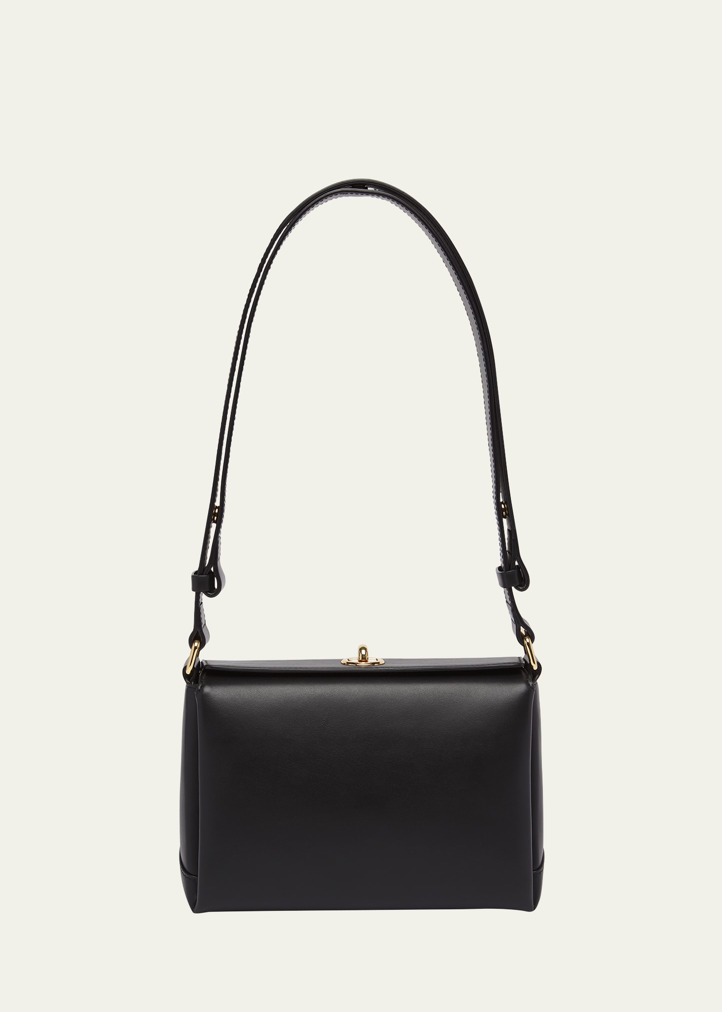Shop Plan C Small Leather Shoulder Bag In 00n99 Black