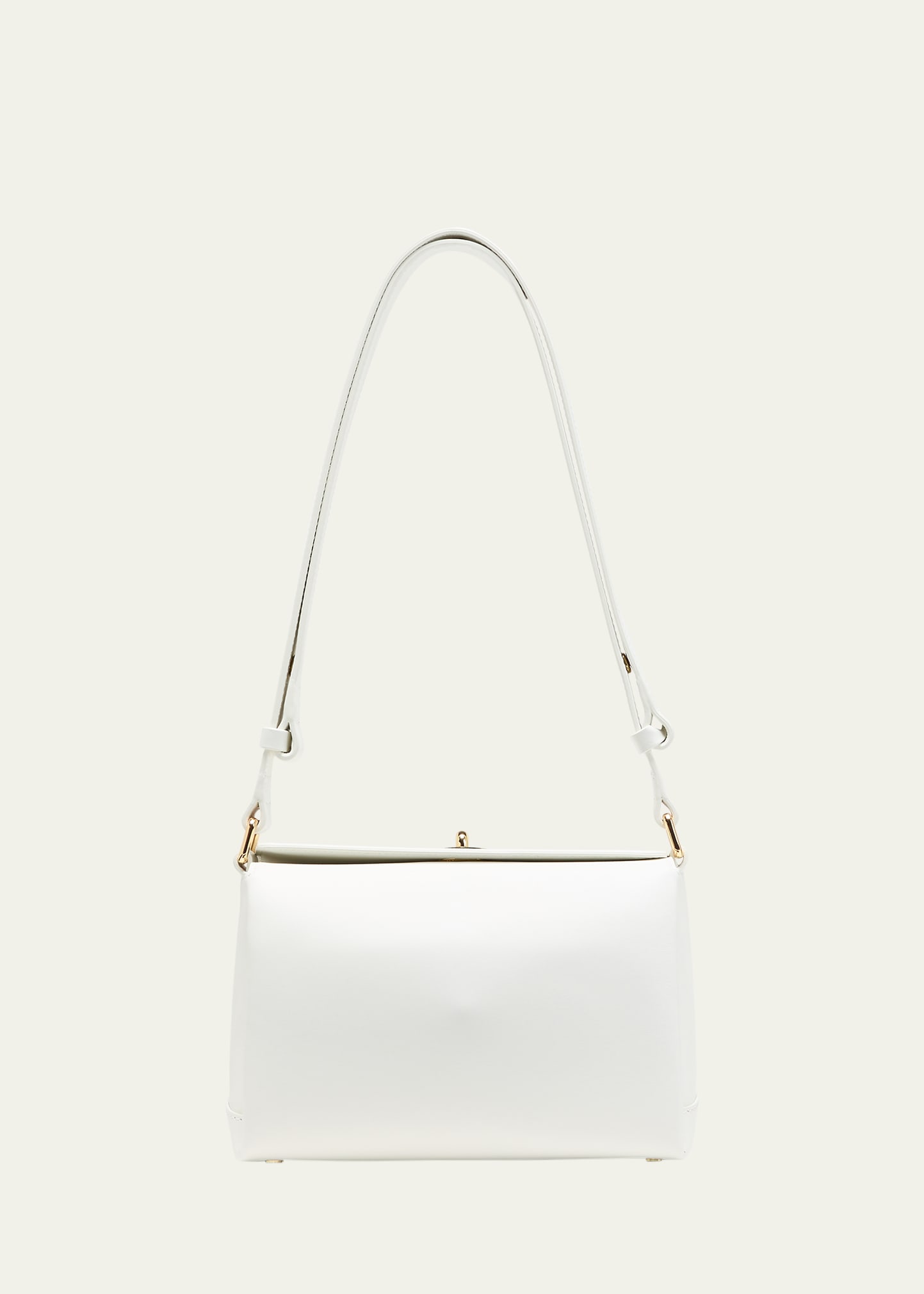 Plan C Small Leather Shoulder Bag In 00w03 White