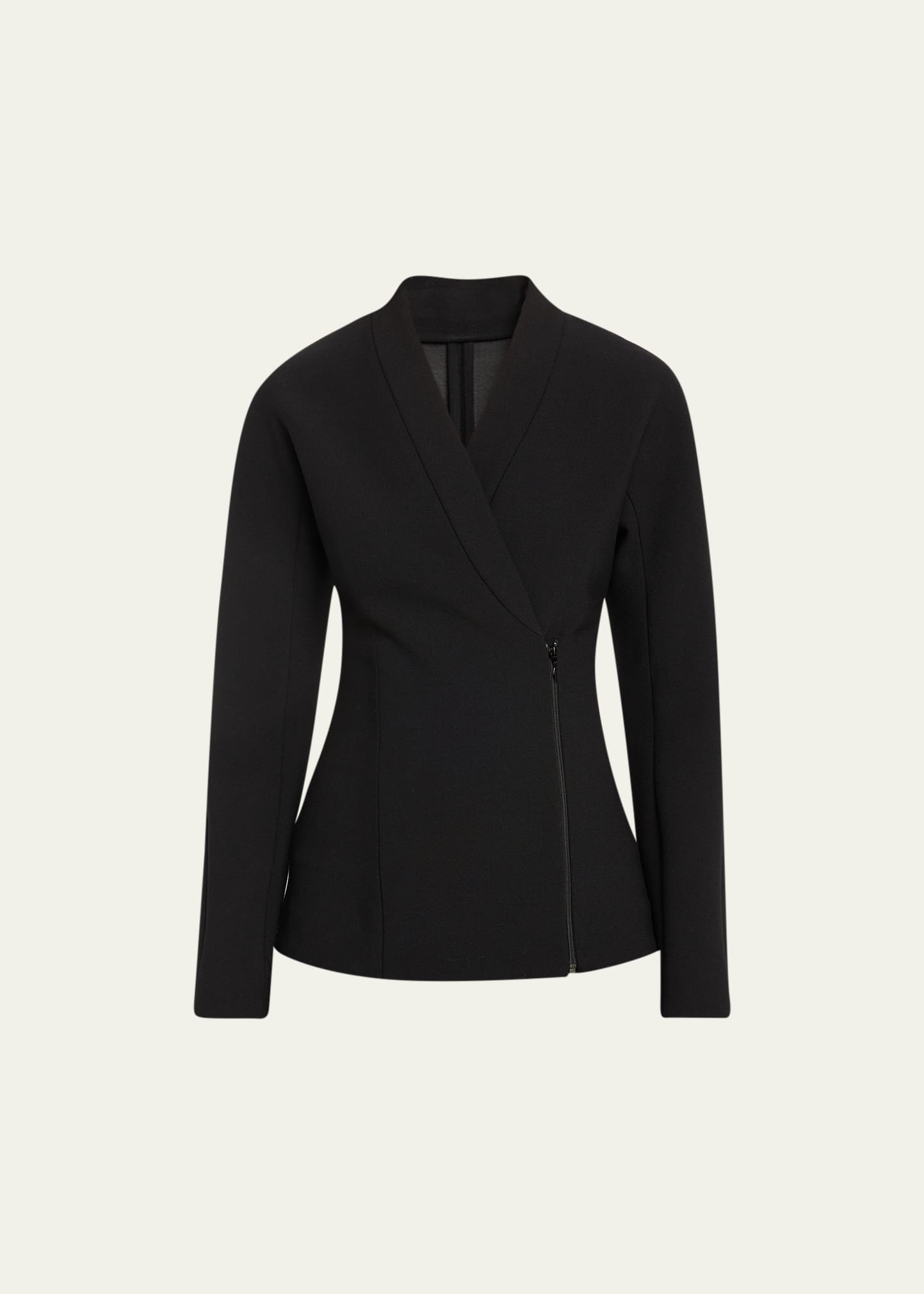 Shop Alaïa Pin Fitted Wrap Jacket In Noir Alaia