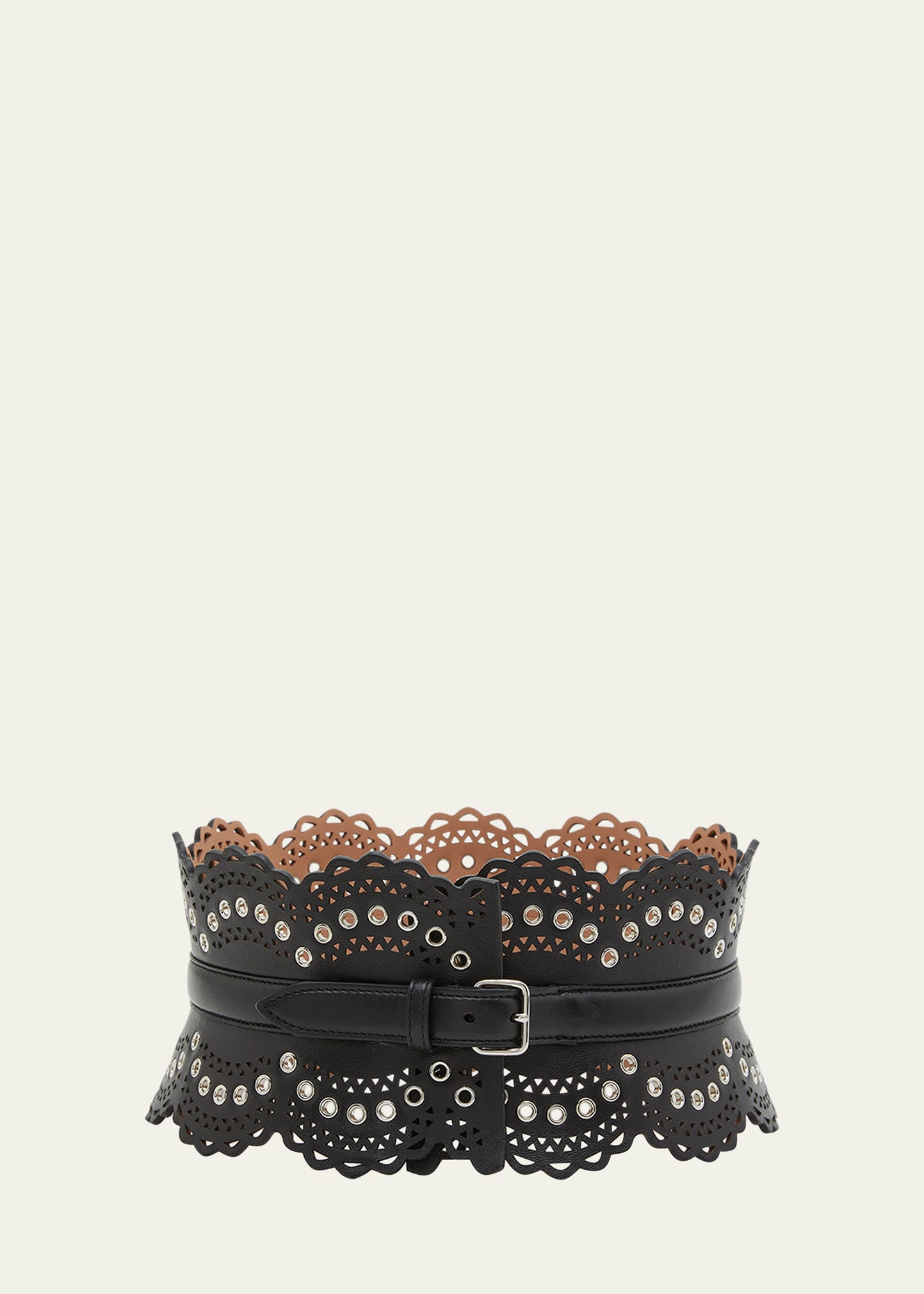 Shop Alaïa Vienne Corset Belt With Grommet Detail In Noir