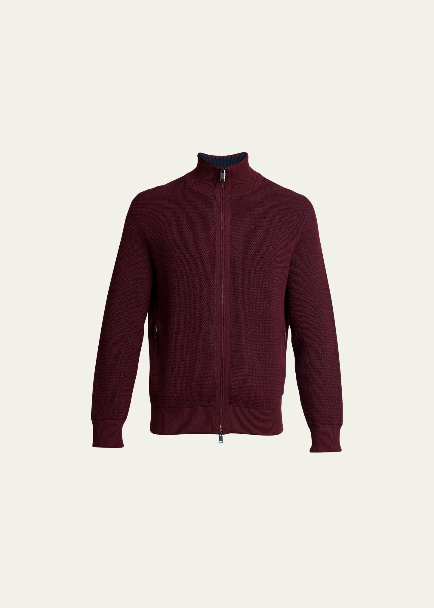 Men's Waffle Knit Full-Zip Blouson