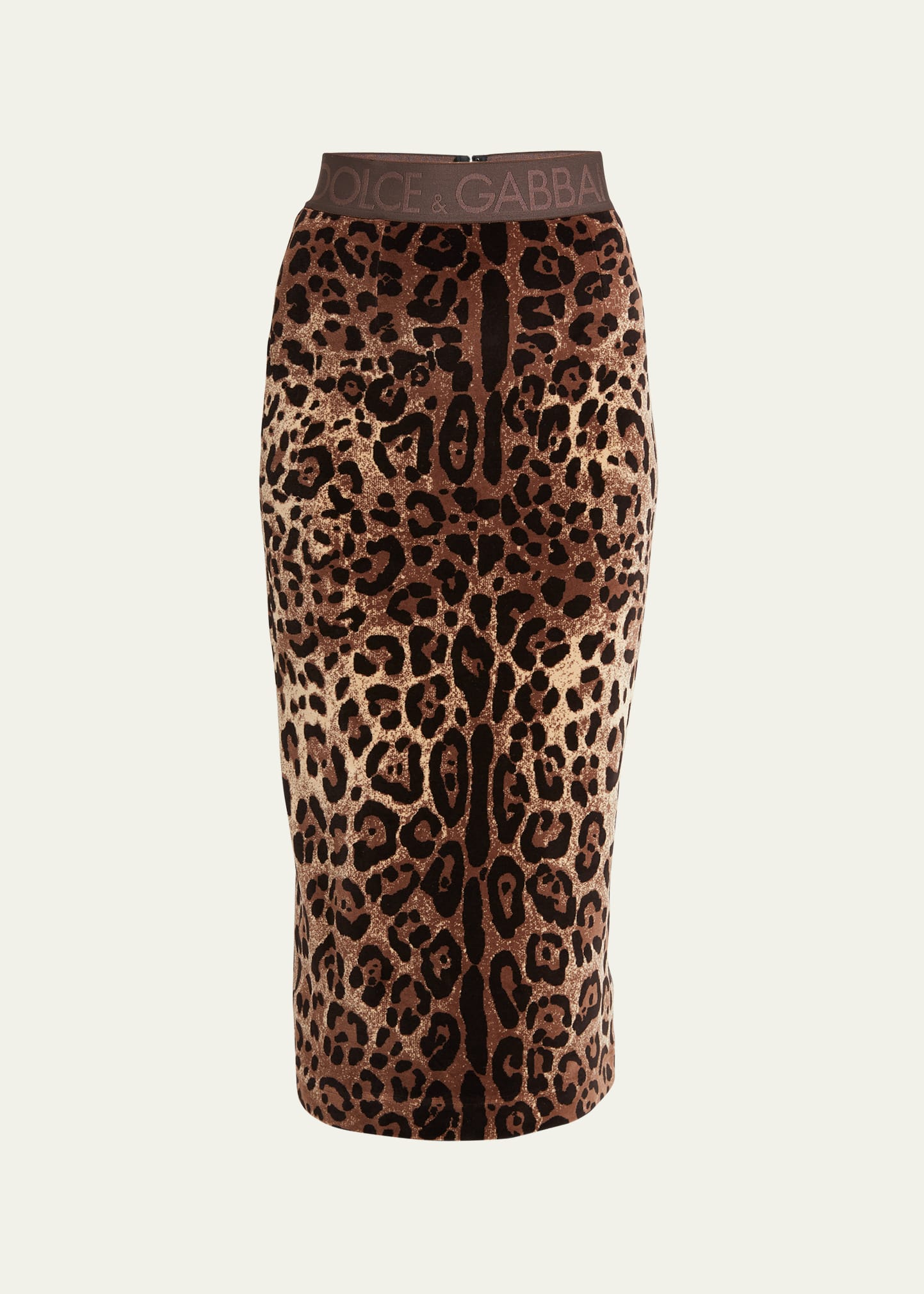 Leopard Jacquard Chenille Pencil Skirt