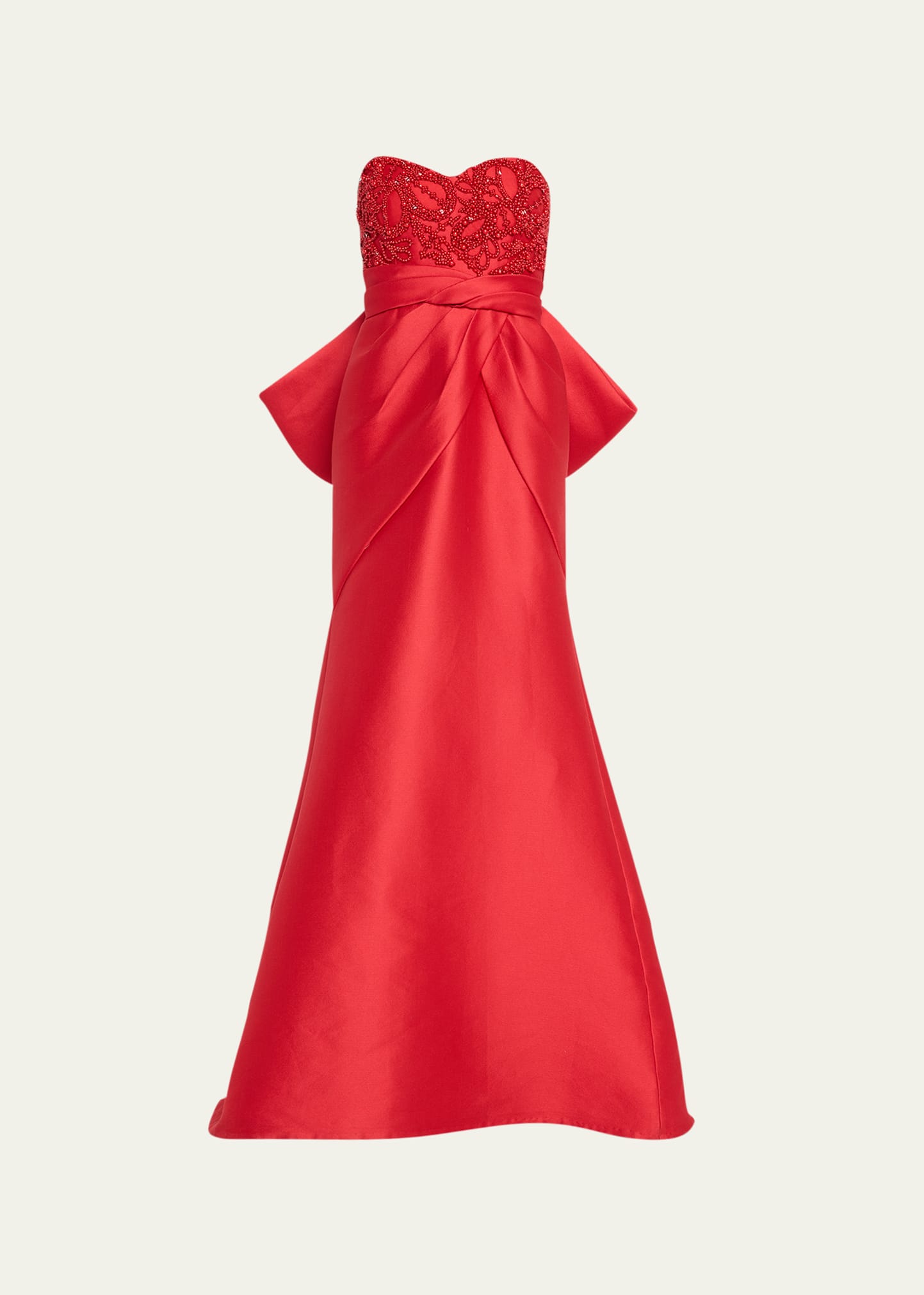 Embroidered Strapless Trumpet Gown