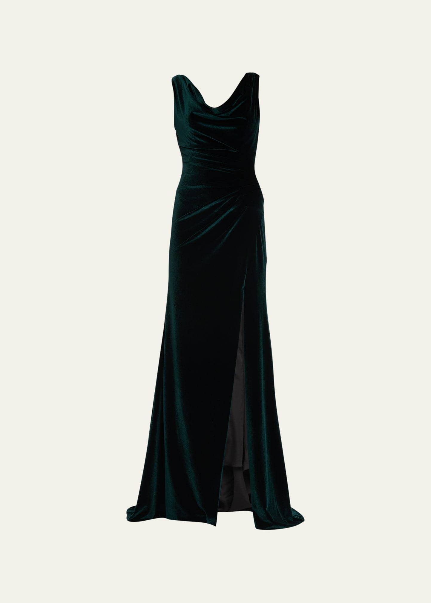 Velvet Cowl-Neck Gown