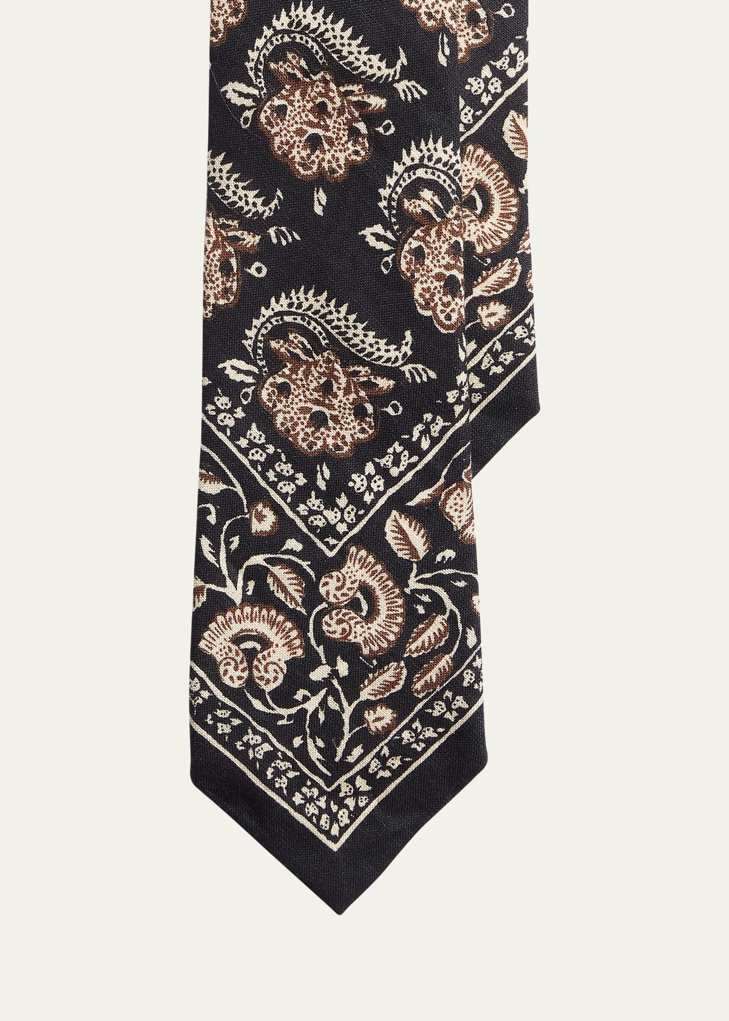 Men's Paisley Linen Tie
