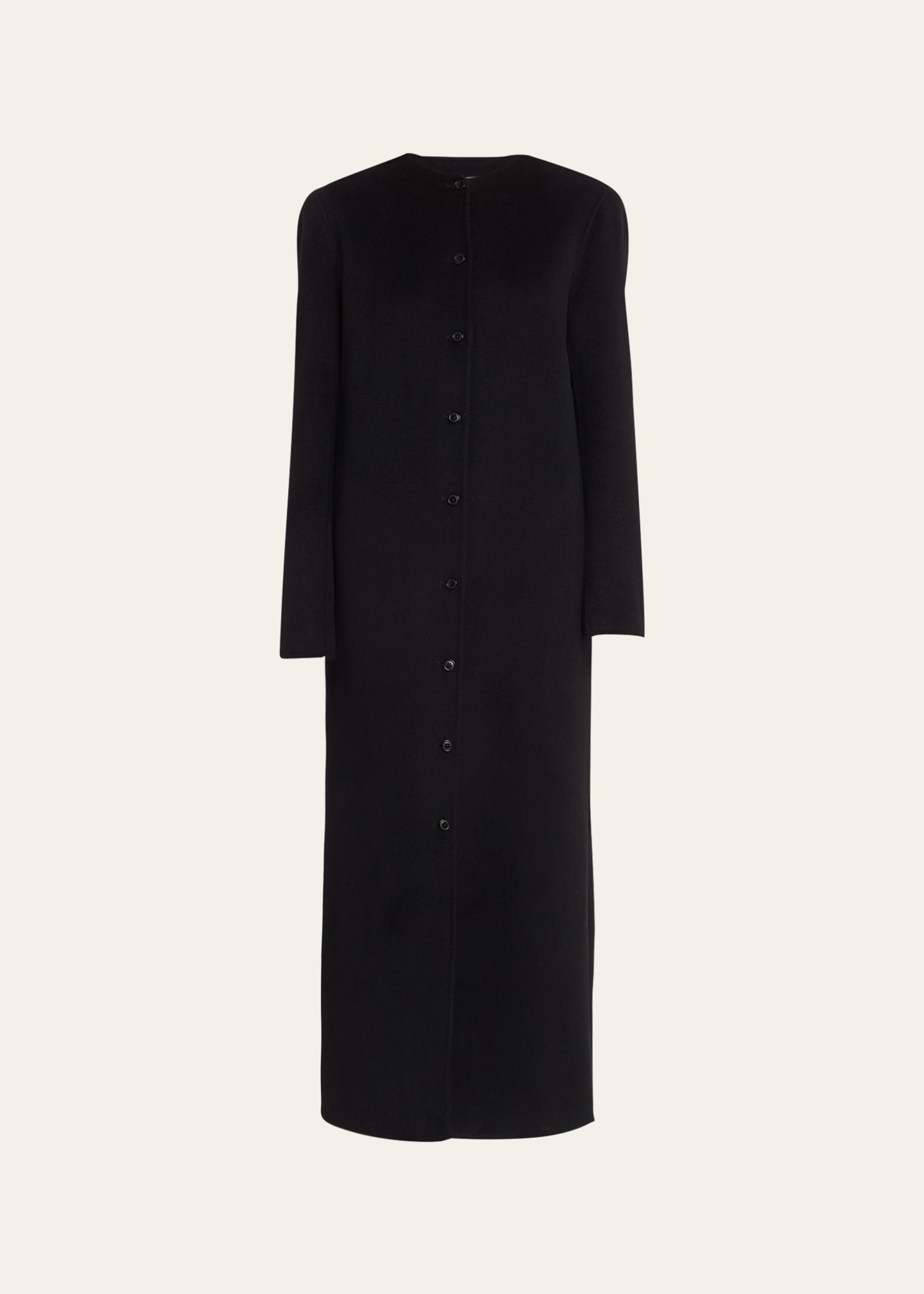 Long Cashmere-Blend Trench Coat