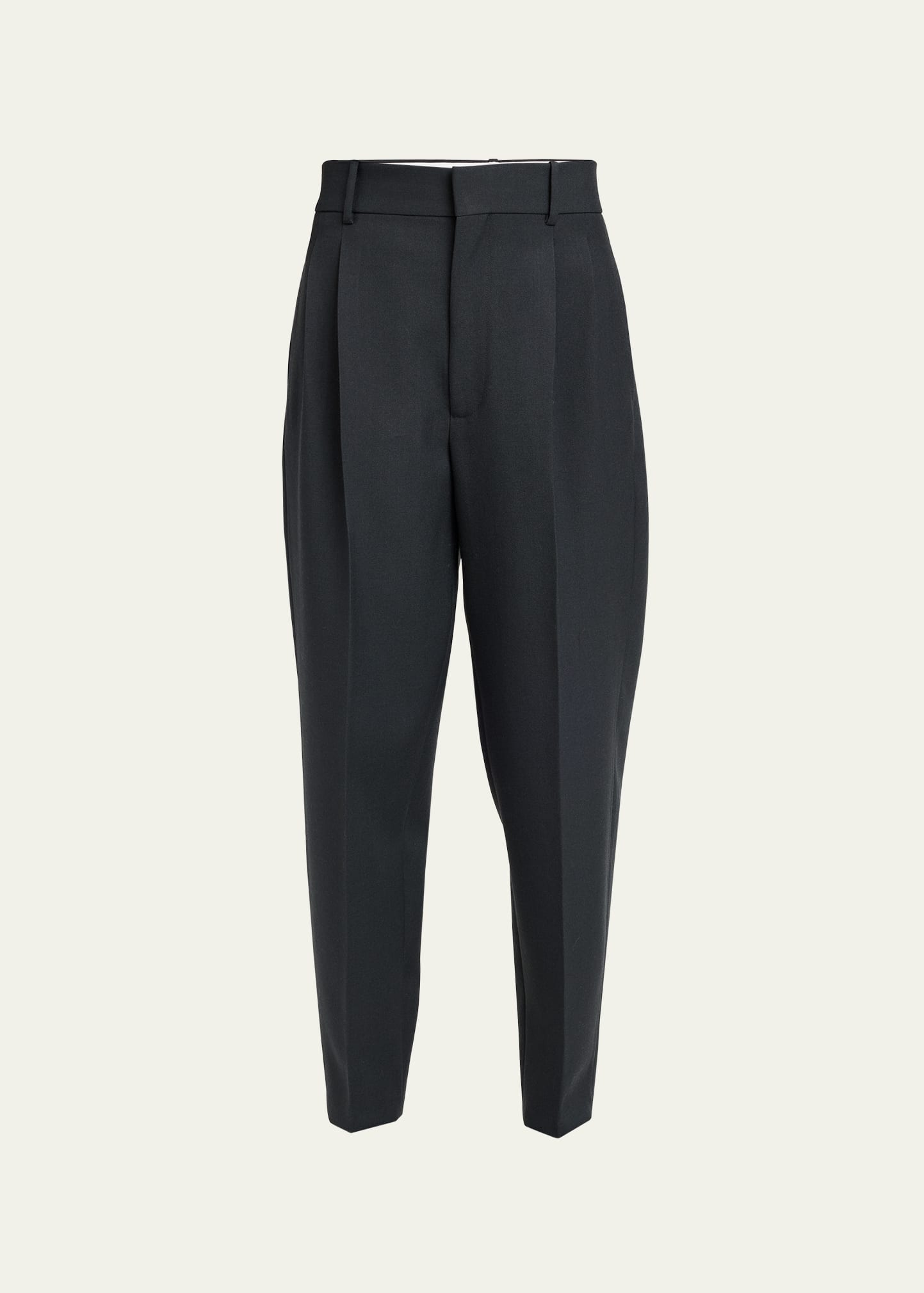 Pleated Tailored Wool Trousers