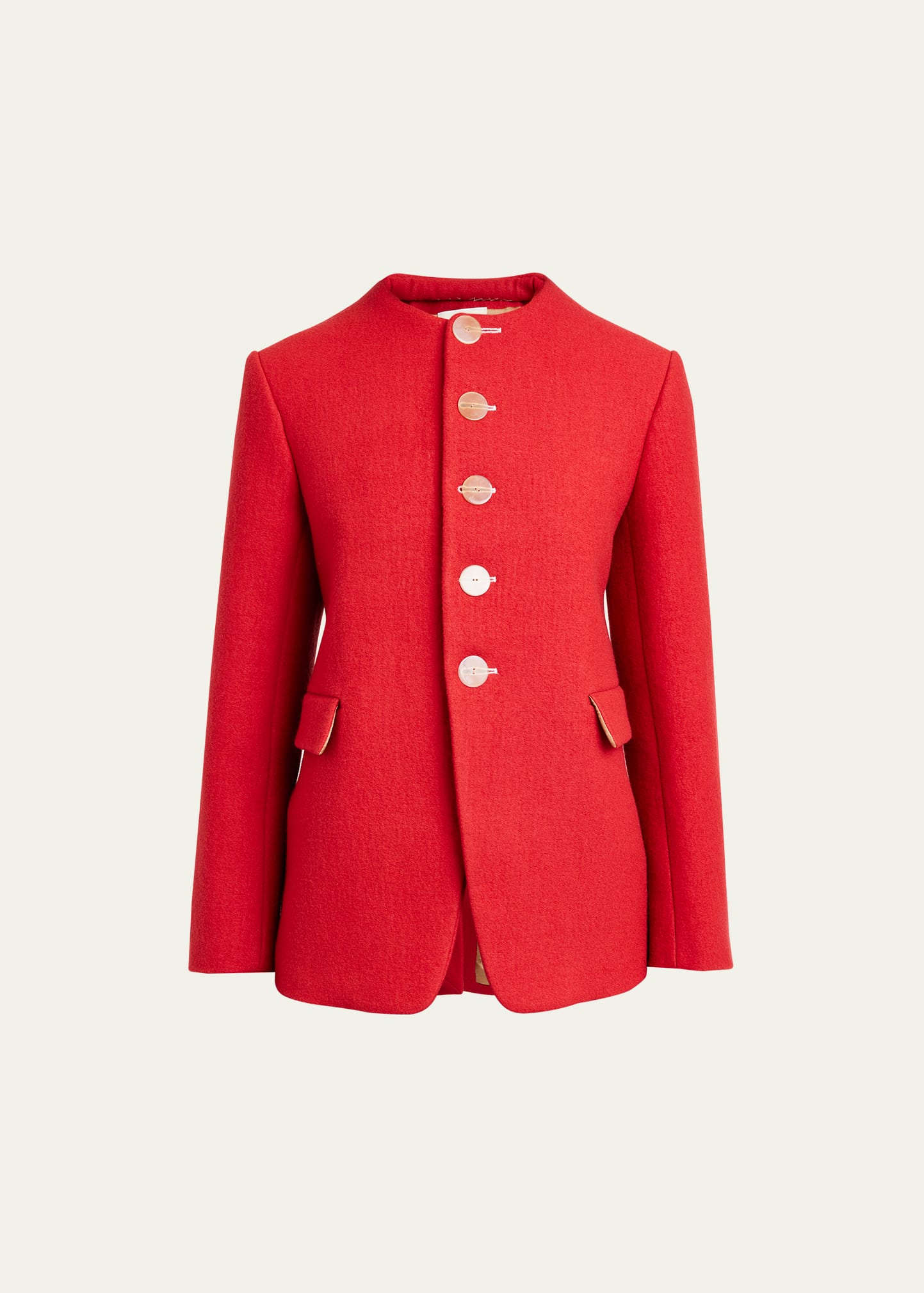 Quira Fox Hunter Wool Jacket In Samba Red