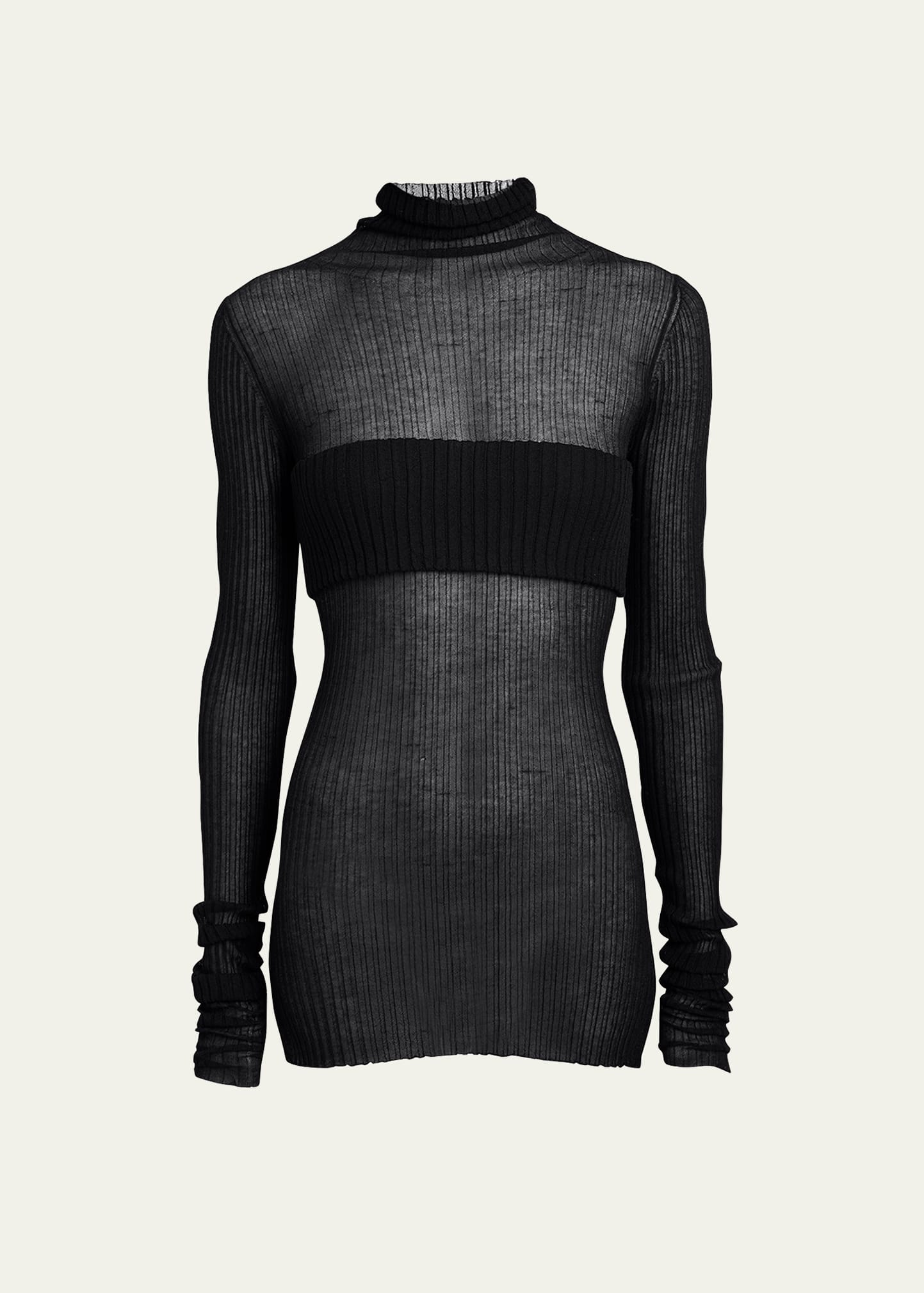Ribbed Semi-Sheer Sweater