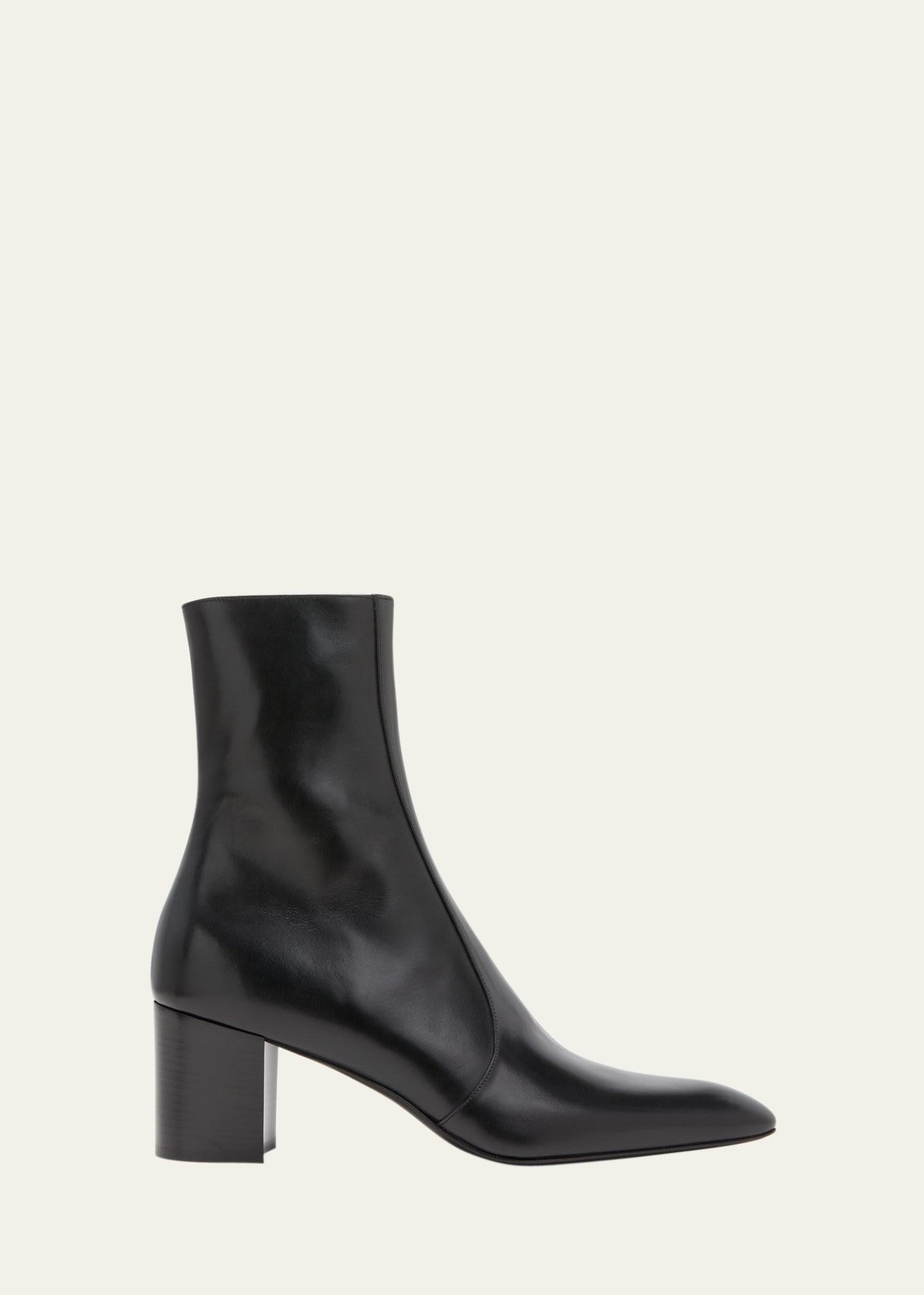 Saint Laurent Leather Ankle Boots 70 In Black