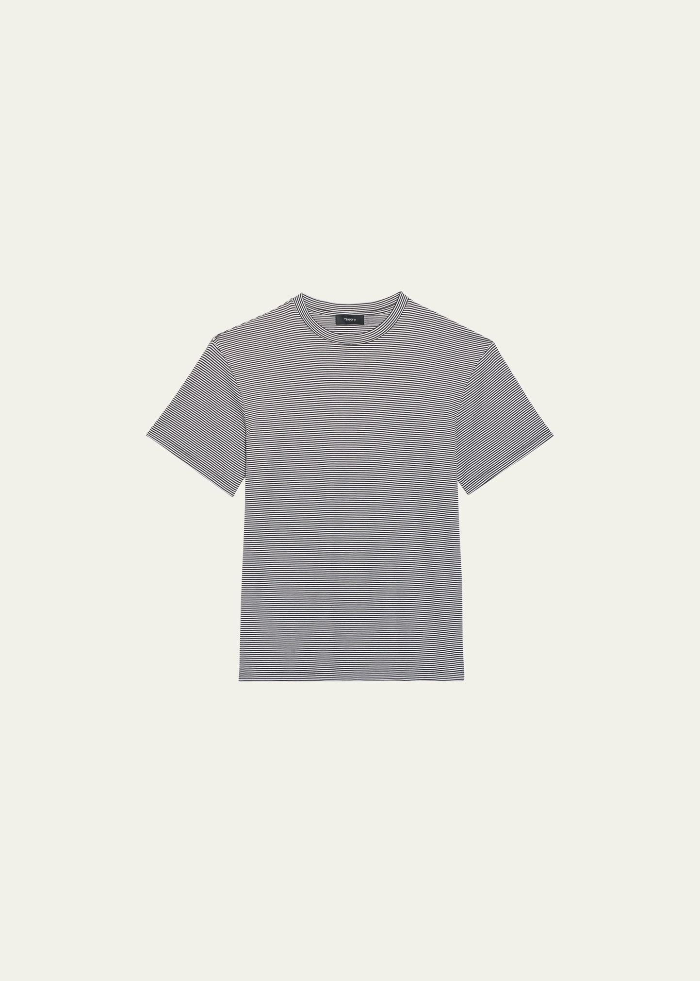 THEORY PERFECT MICRO STRIPE SHORT-SLEEVE COTTON T-SHIRT